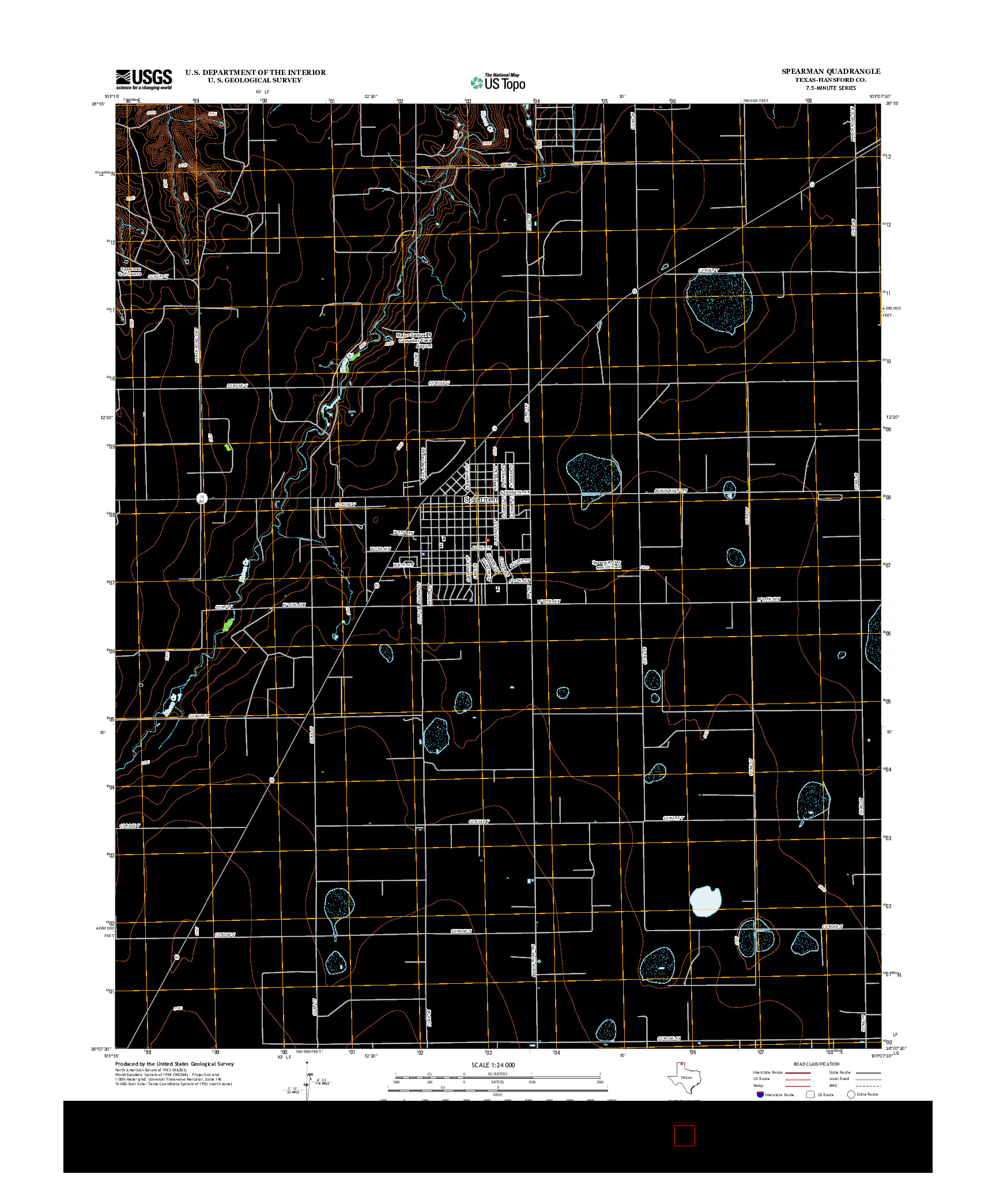 USGS US TOPO 7.5-MINUTE MAP FOR SPEARMAN, TX 2012