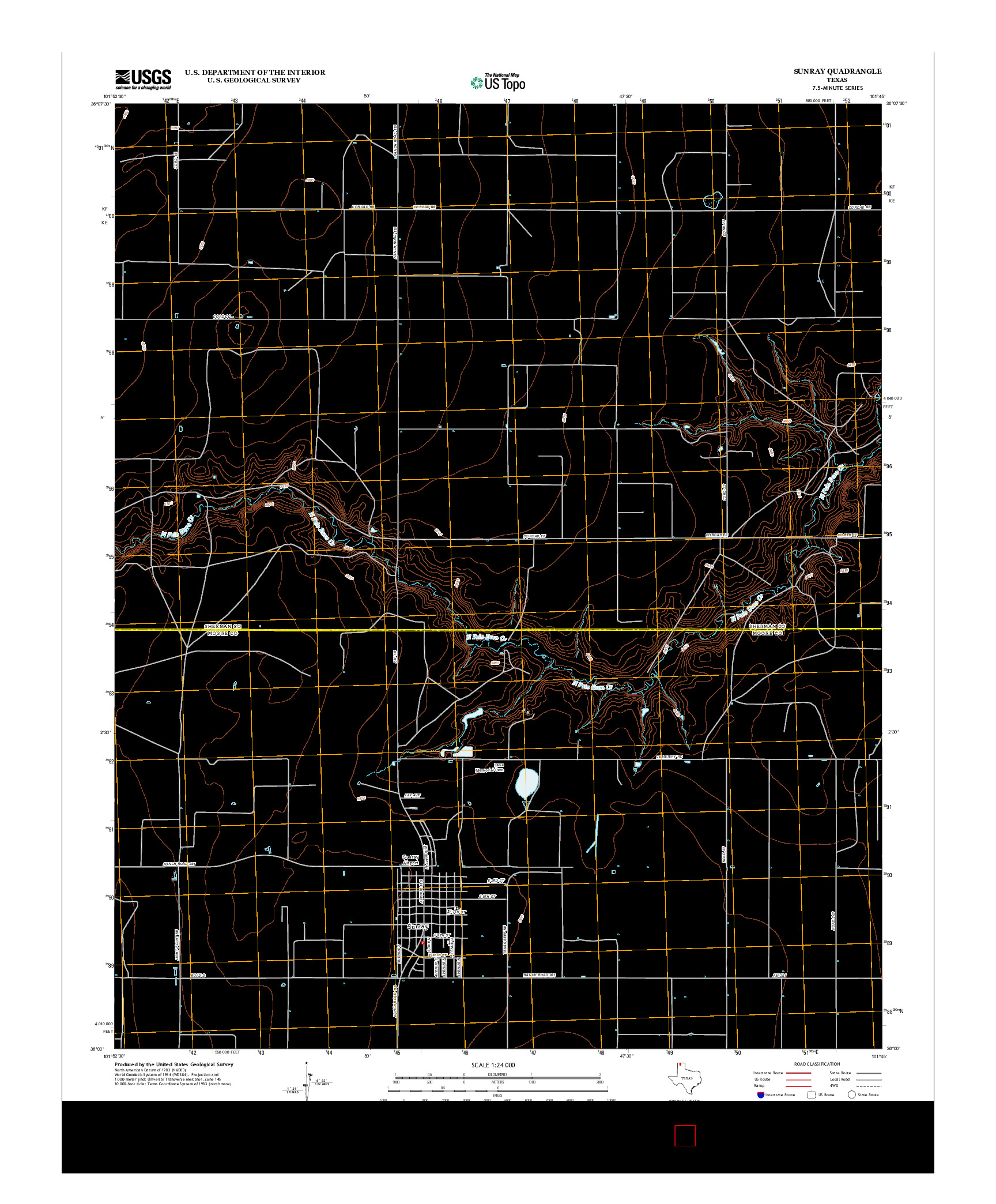 USGS US TOPO 7.5-MINUTE MAP FOR SUNRAY, TX 2012