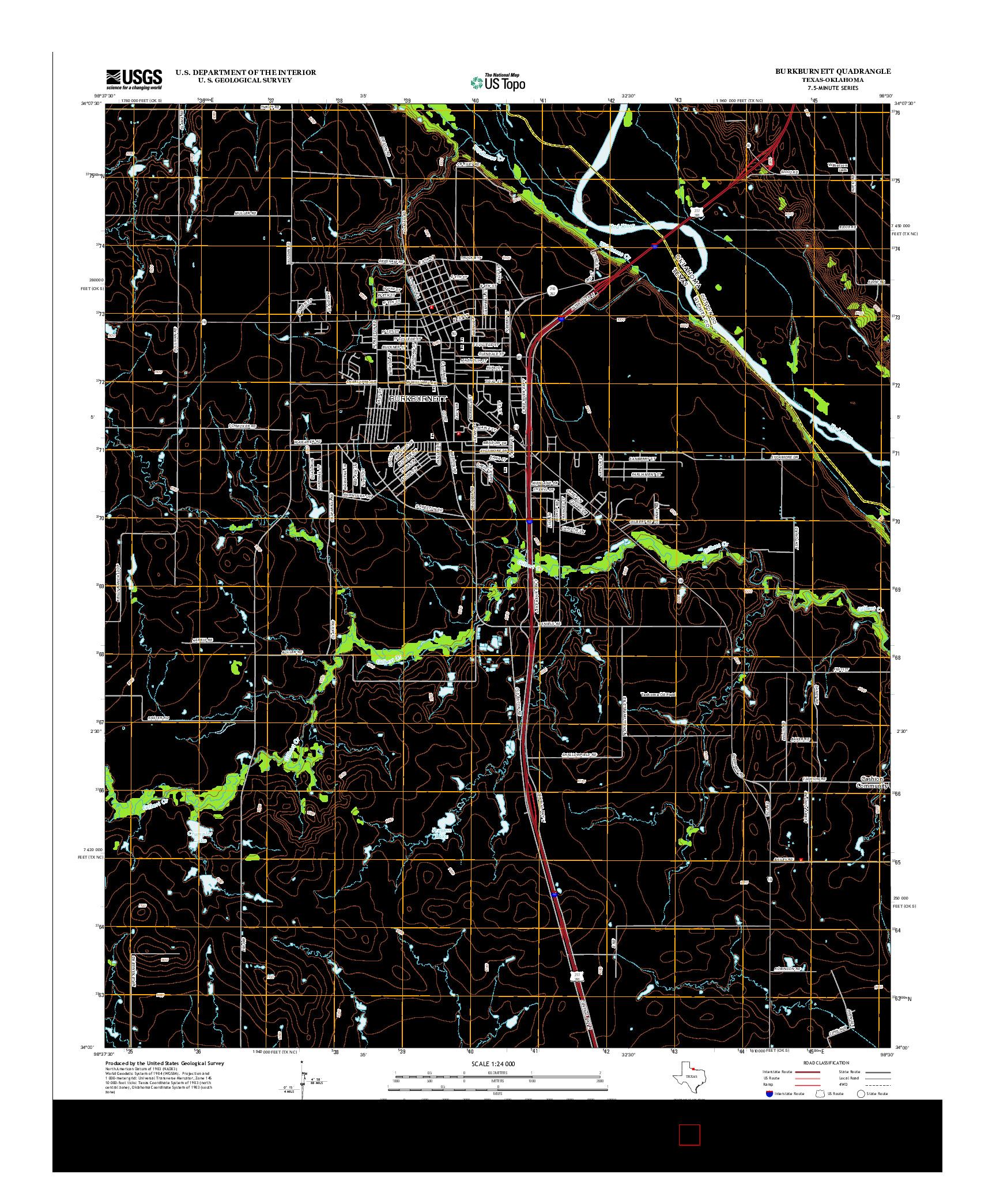 USGS US TOPO 7.5-MINUTE MAP FOR BURKBURNETT, TX-OK 2012