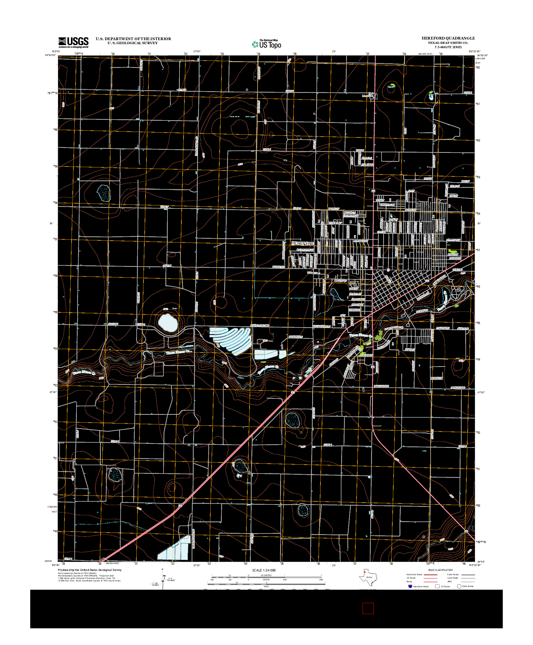 USGS US TOPO 7.5-MINUTE MAP FOR HEREFORD, TX 2012