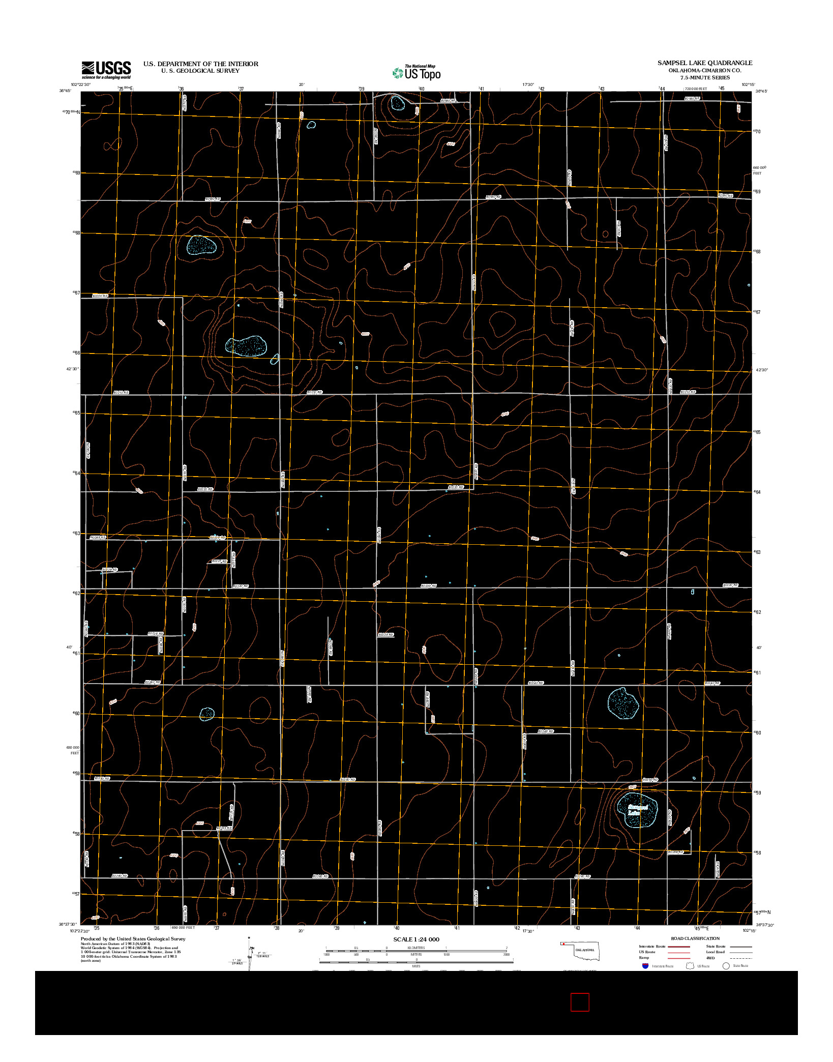 USGS US TOPO 7.5-MINUTE MAP FOR SAMPSEL LAKE, OK 2012