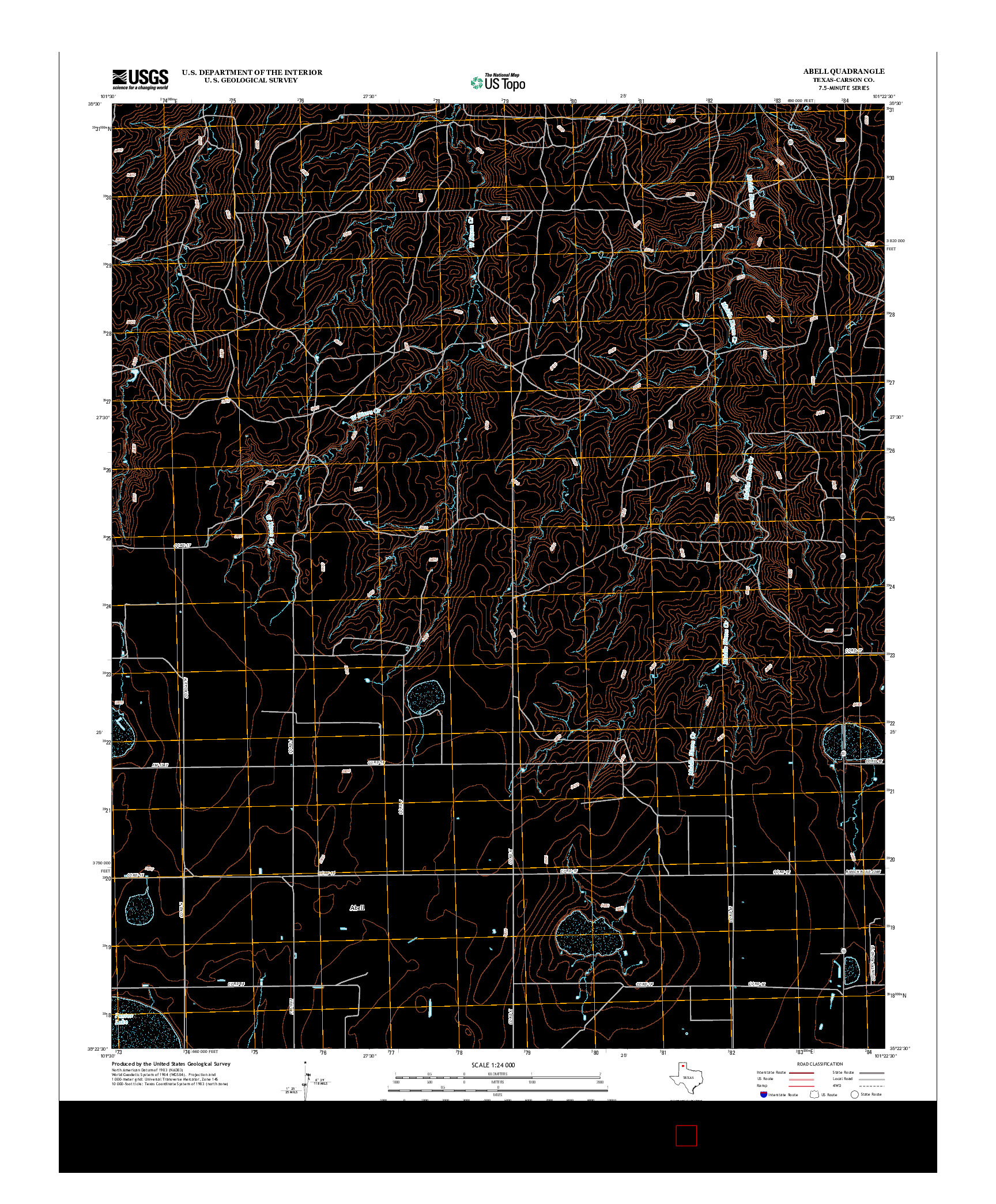 USGS US TOPO 7.5-MINUTE MAP FOR ABELL, TX 2012