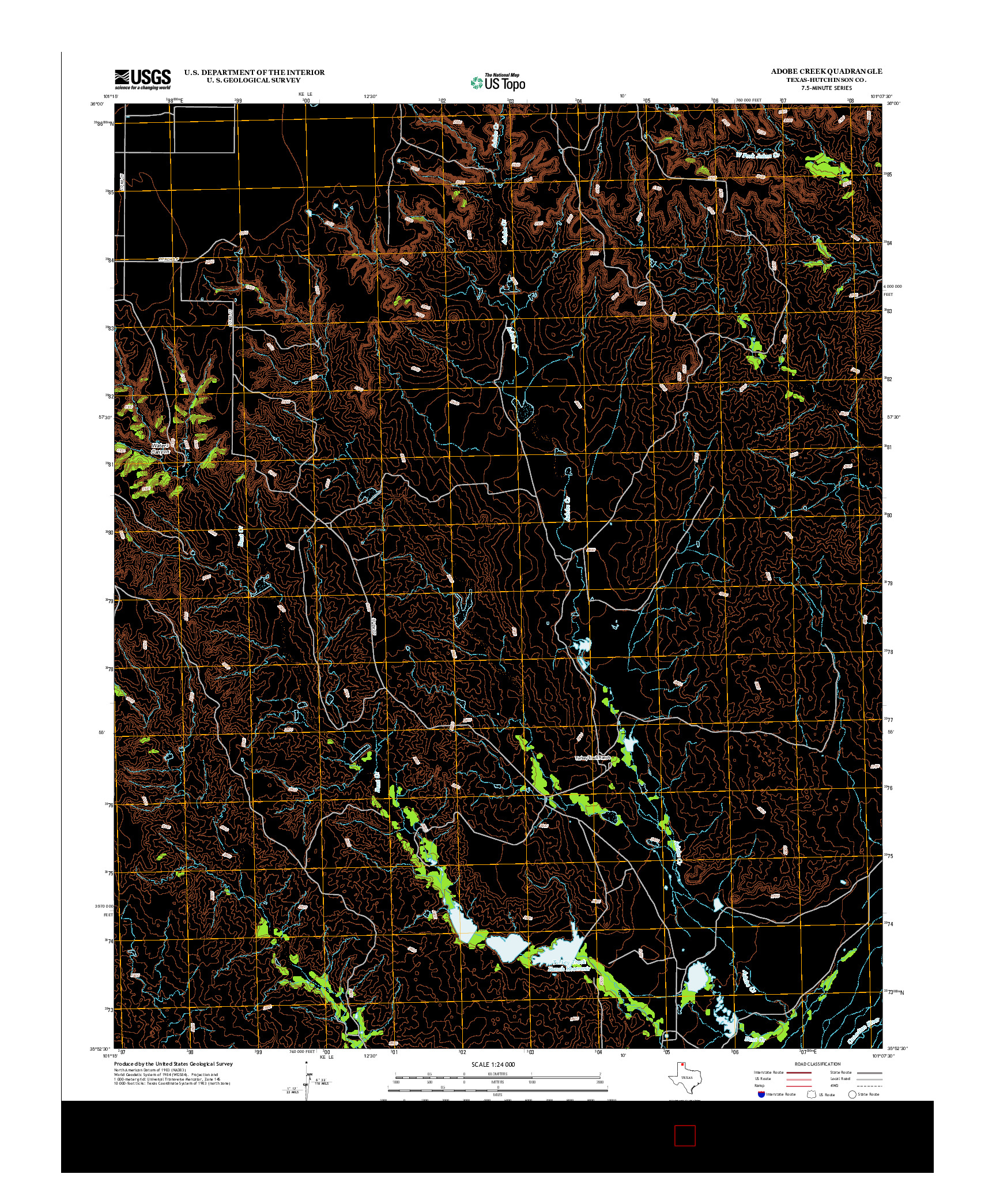 USGS US TOPO 7.5-MINUTE MAP FOR ADOBE CREEK, TX 2012