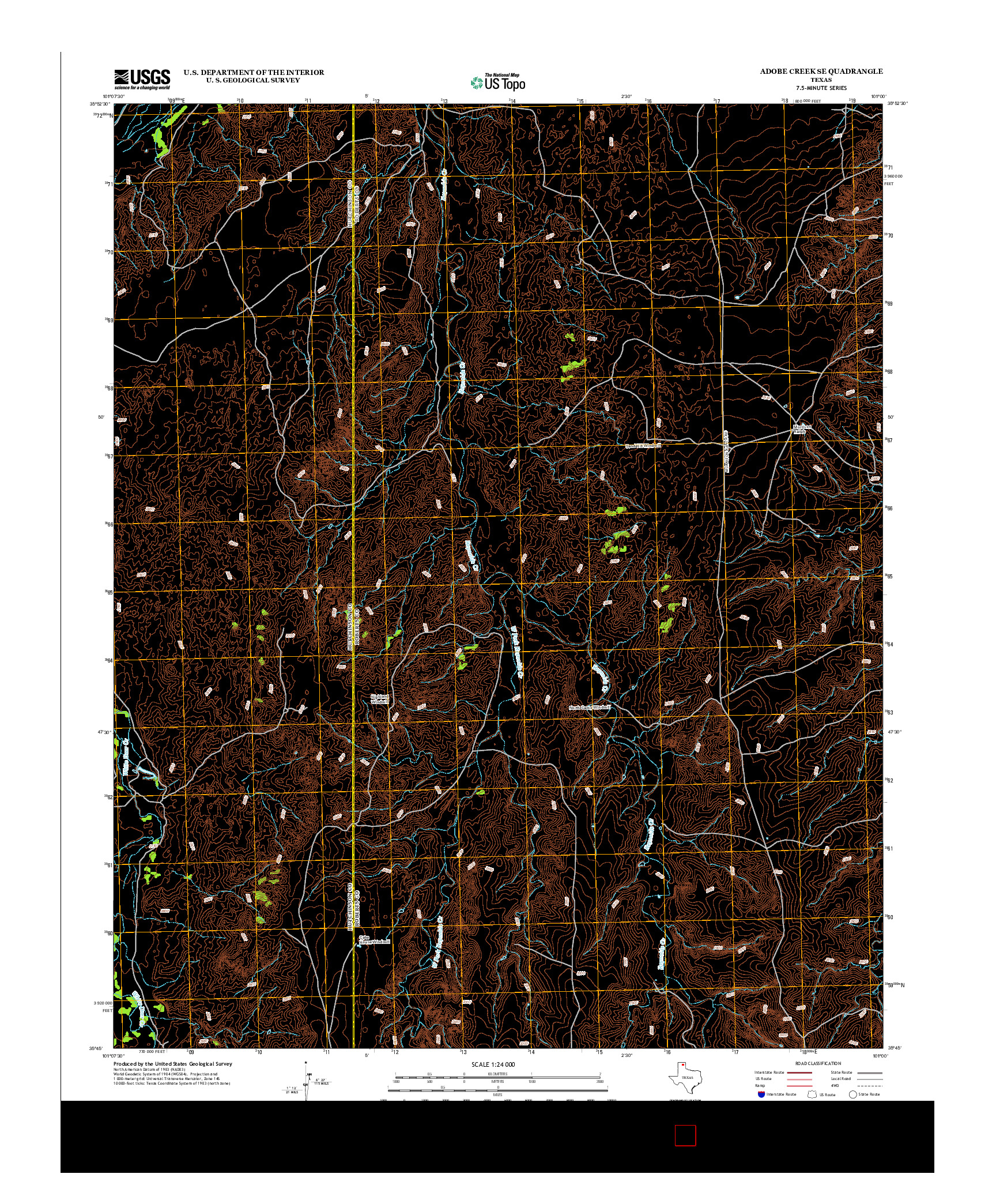 USGS US TOPO 7.5-MINUTE MAP FOR ADOBE CREEK SE, TX 2012