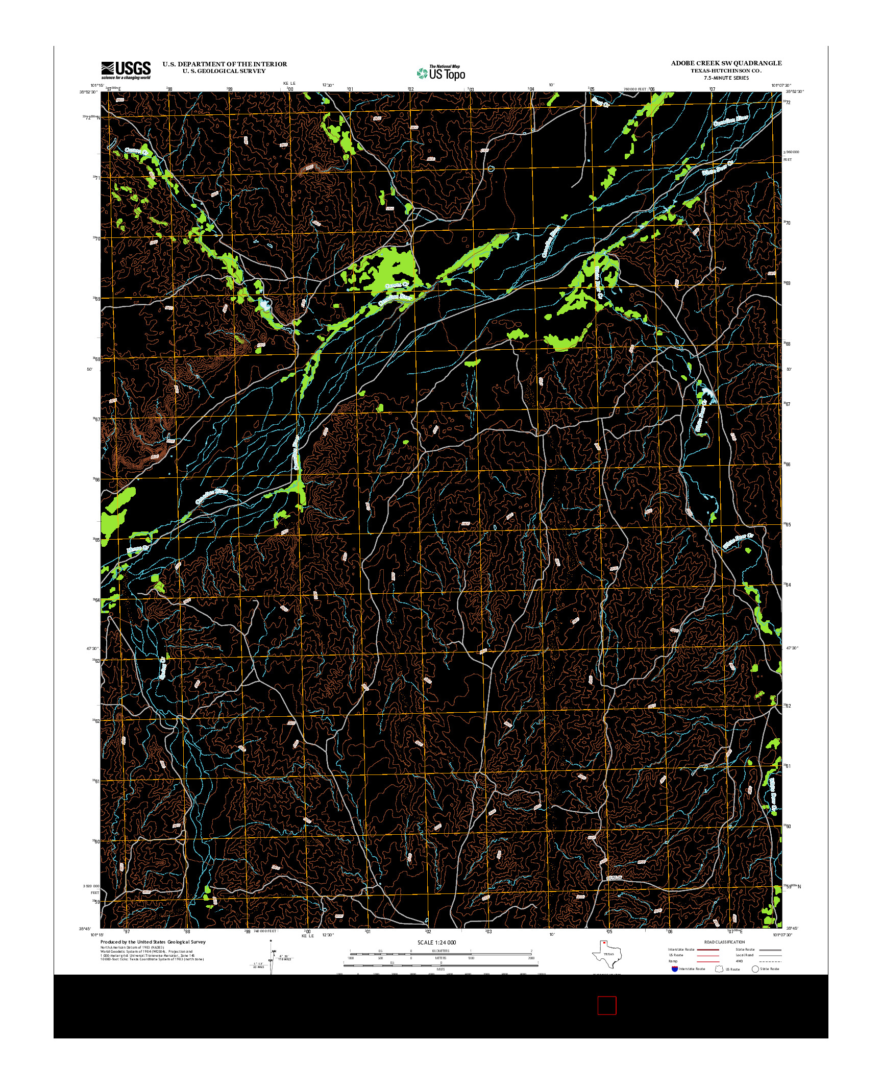 USGS US TOPO 7.5-MINUTE MAP FOR ADOBE CREEK SW, TX 2012