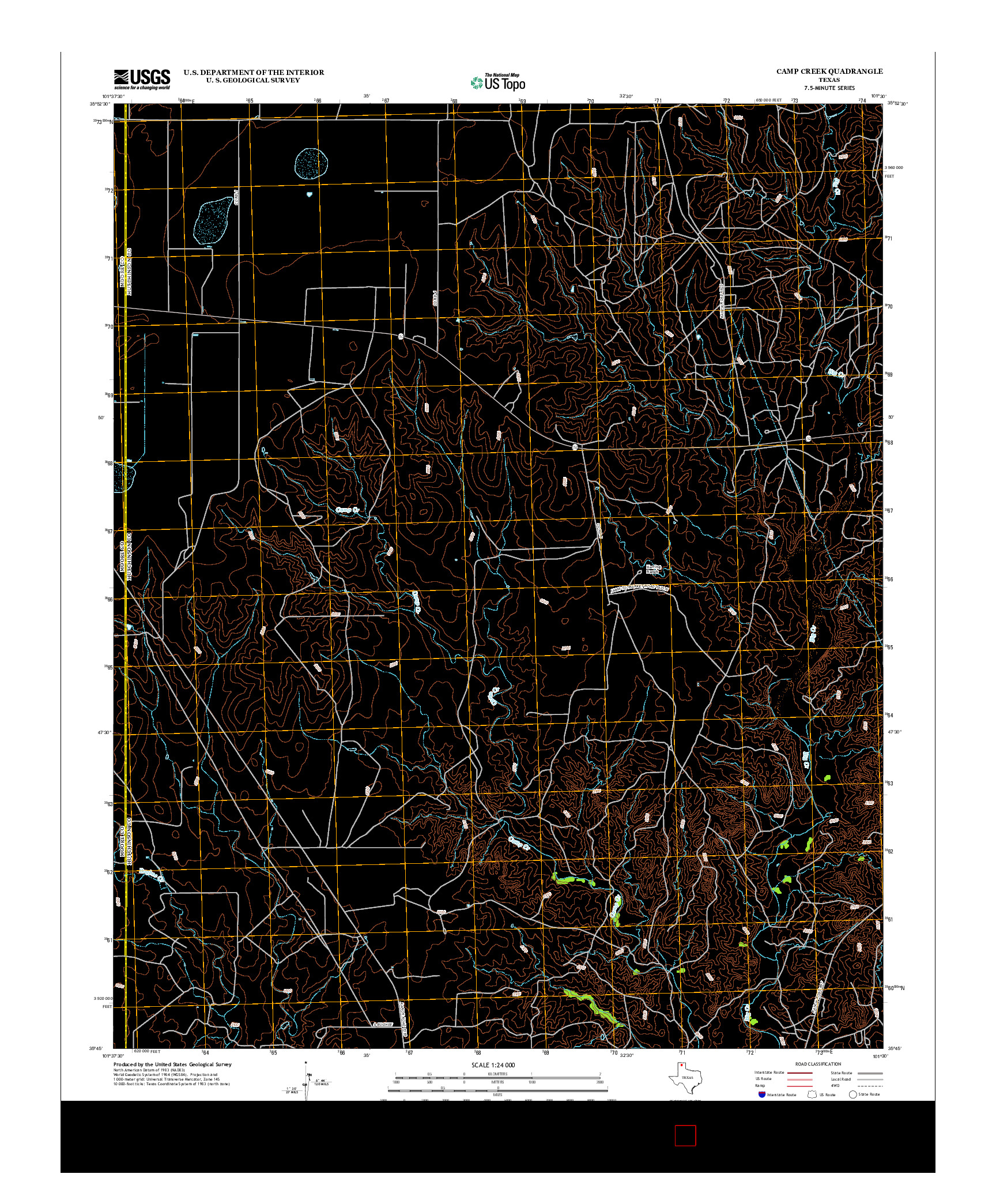 USGS US TOPO 7.5-MINUTE MAP FOR CAMP CREEK, TX 2012