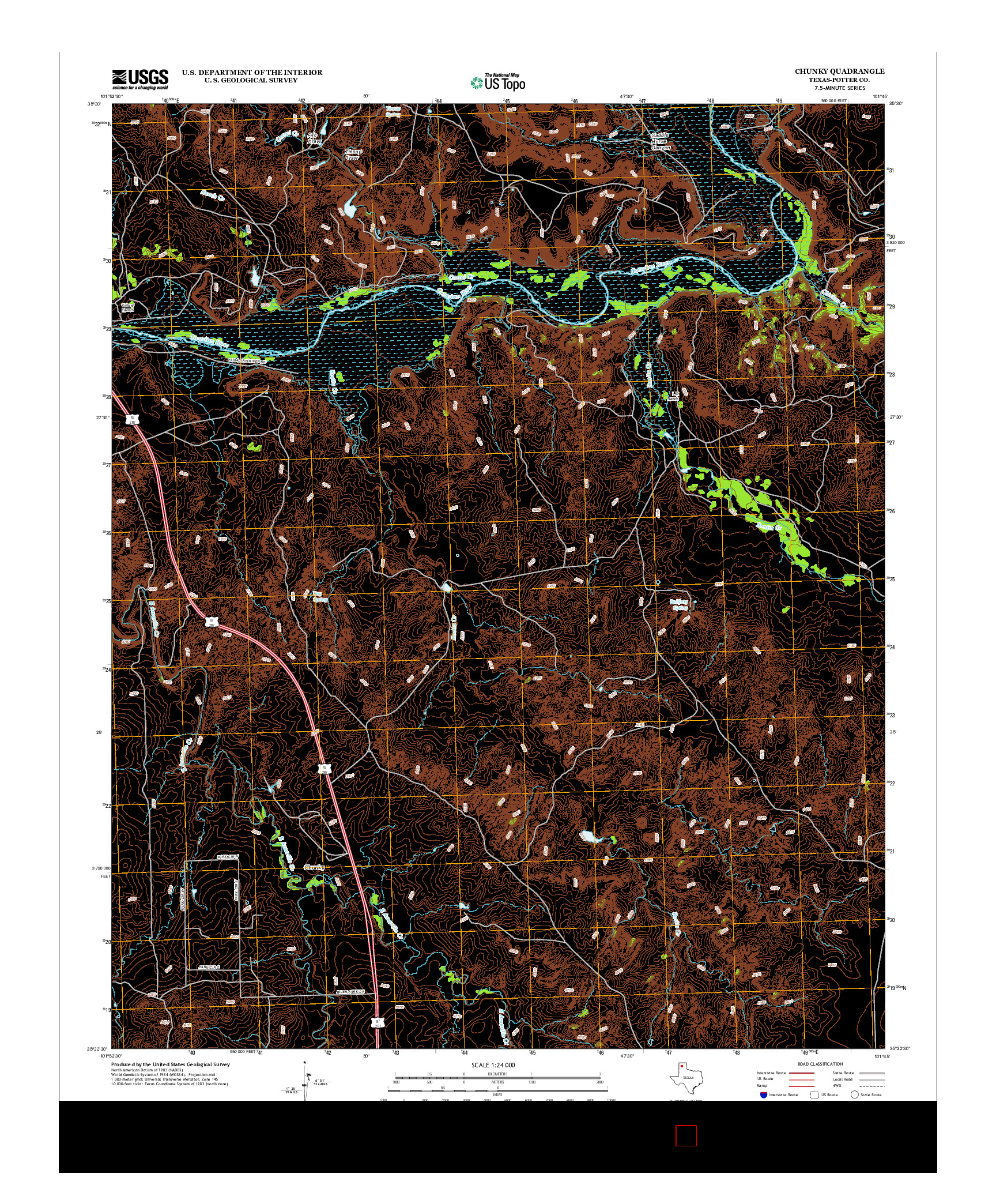USGS US TOPO 7.5-MINUTE MAP FOR CHUNKY, TX 2012