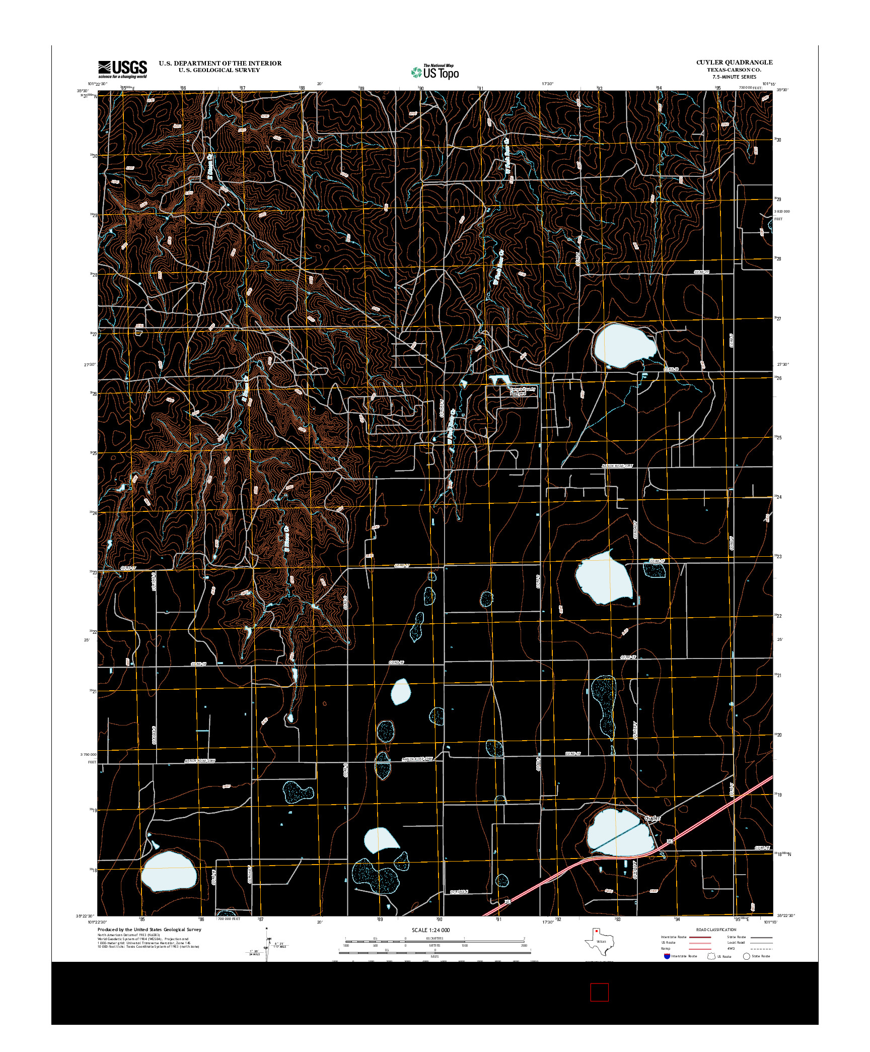 USGS US TOPO 7.5-MINUTE MAP FOR CUYLER, TX 2012