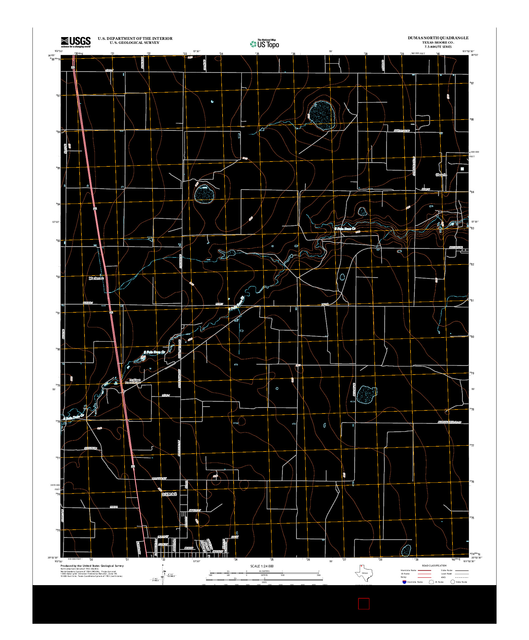 USGS US TOPO 7.5-MINUTE MAP FOR DUMAS NORTH, TX 2012