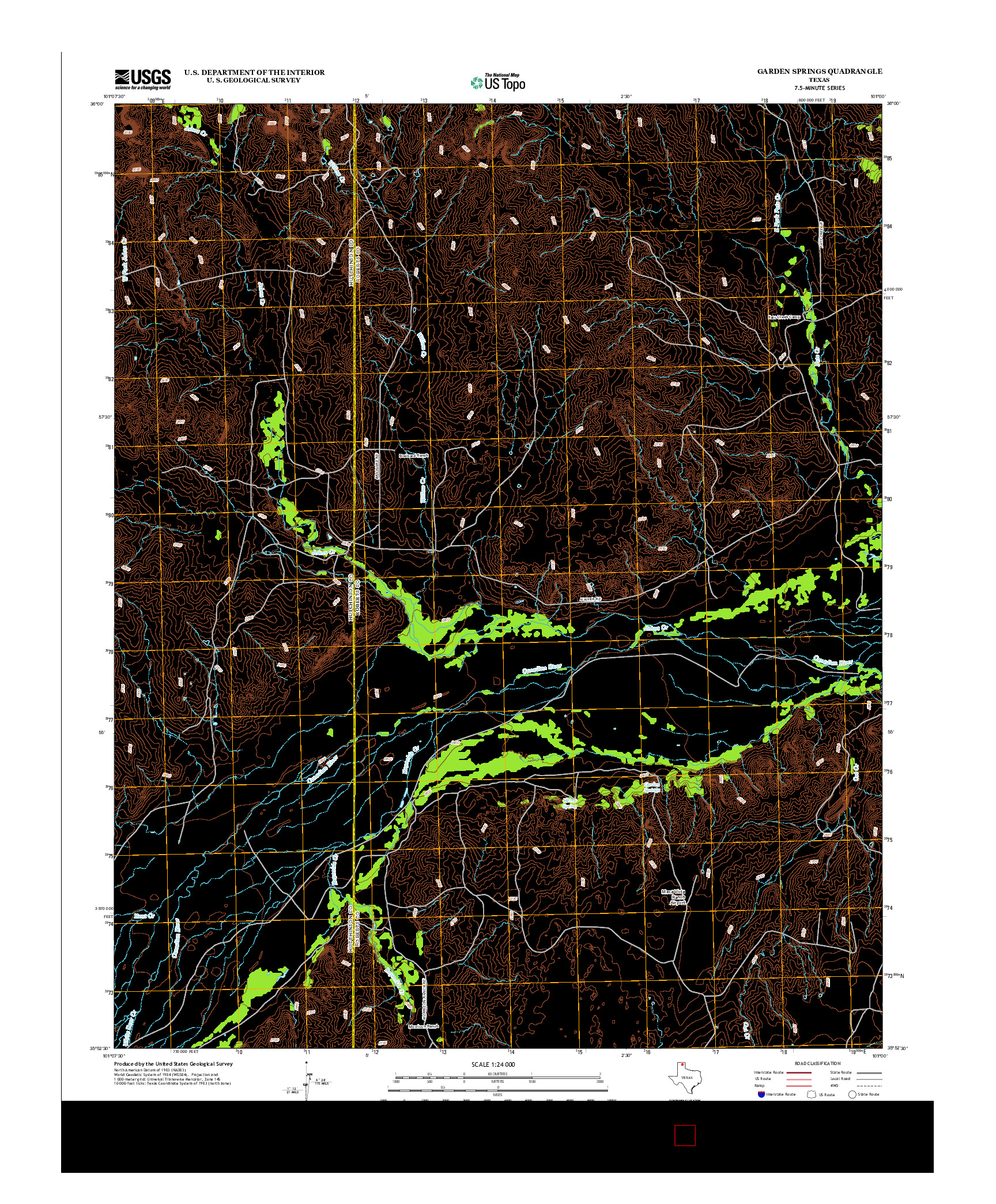 USGS US TOPO 7.5-MINUTE MAP FOR GARDEN SPRINGS, TX 2012