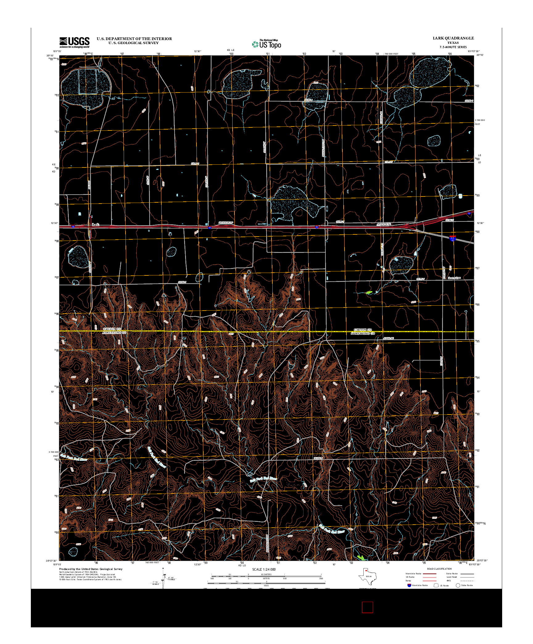 USGS US TOPO 7.5-MINUTE MAP FOR LARK, TX 2012
