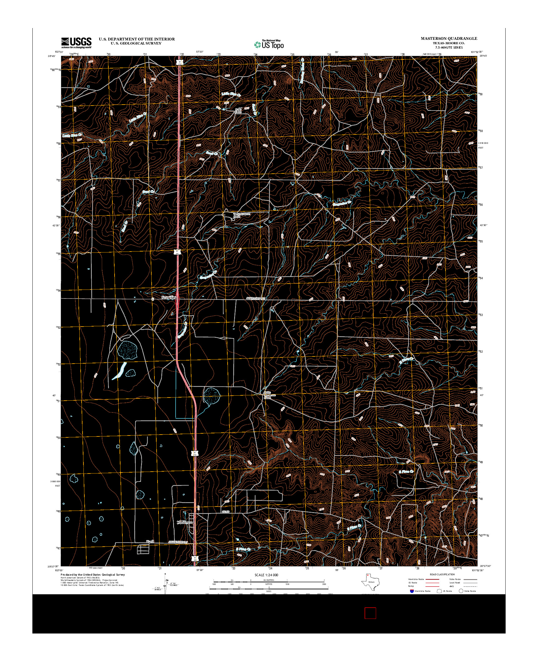 USGS US TOPO 7.5-MINUTE MAP FOR MASTERSON, TX 2012