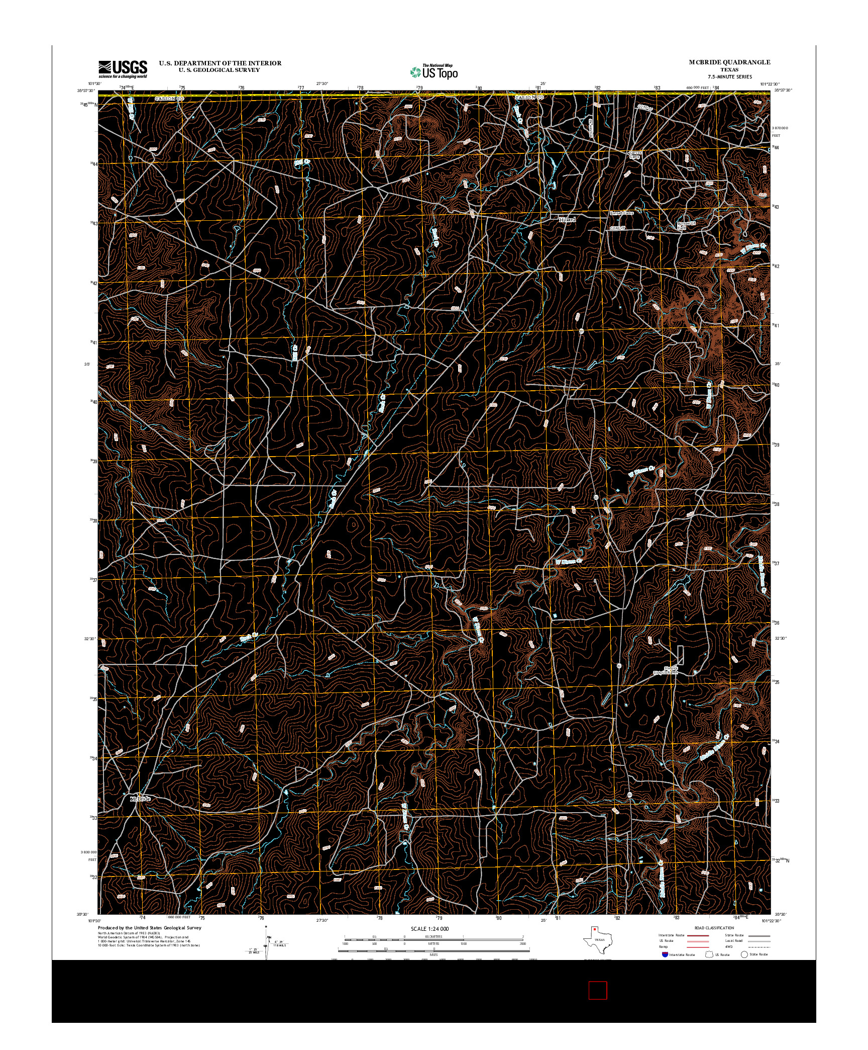 USGS US TOPO 7.5-MINUTE MAP FOR MCBRIDE, TX 2012