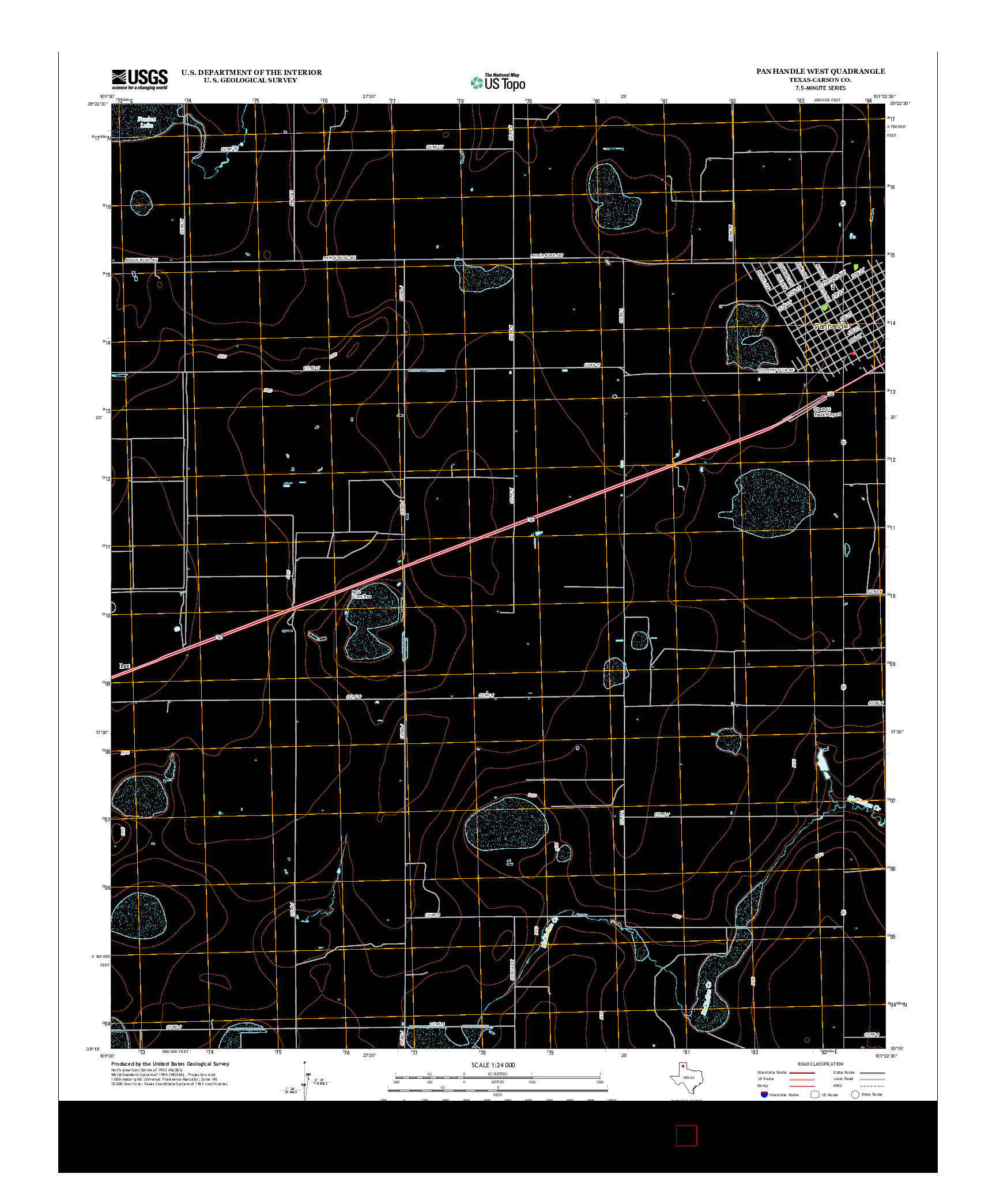 USGS US TOPO 7.5-MINUTE MAP FOR PANHANDLE WEST, TX 2012