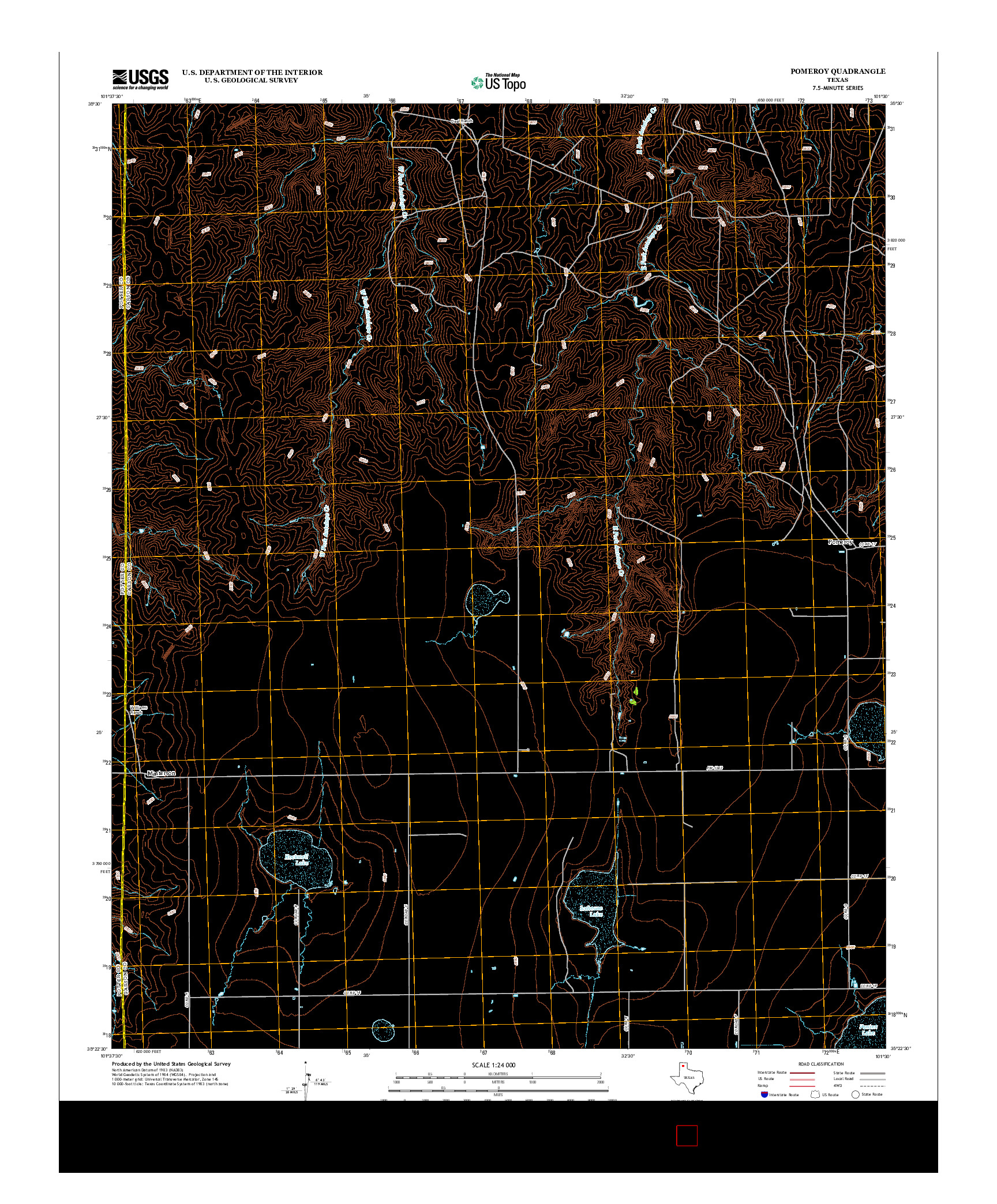 USGS US TOPO 7.5-MINUTE MAP FOR POMEROY, TX 2012