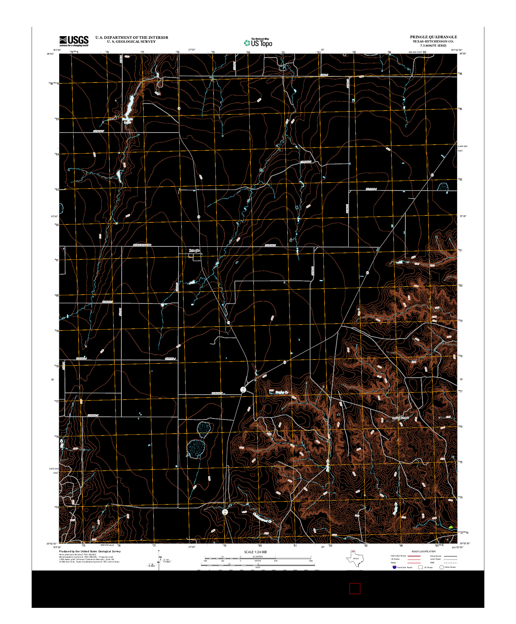 USGS US TOPO 7.5-MINUTE MAP FOR PRINGLE, TX 2012