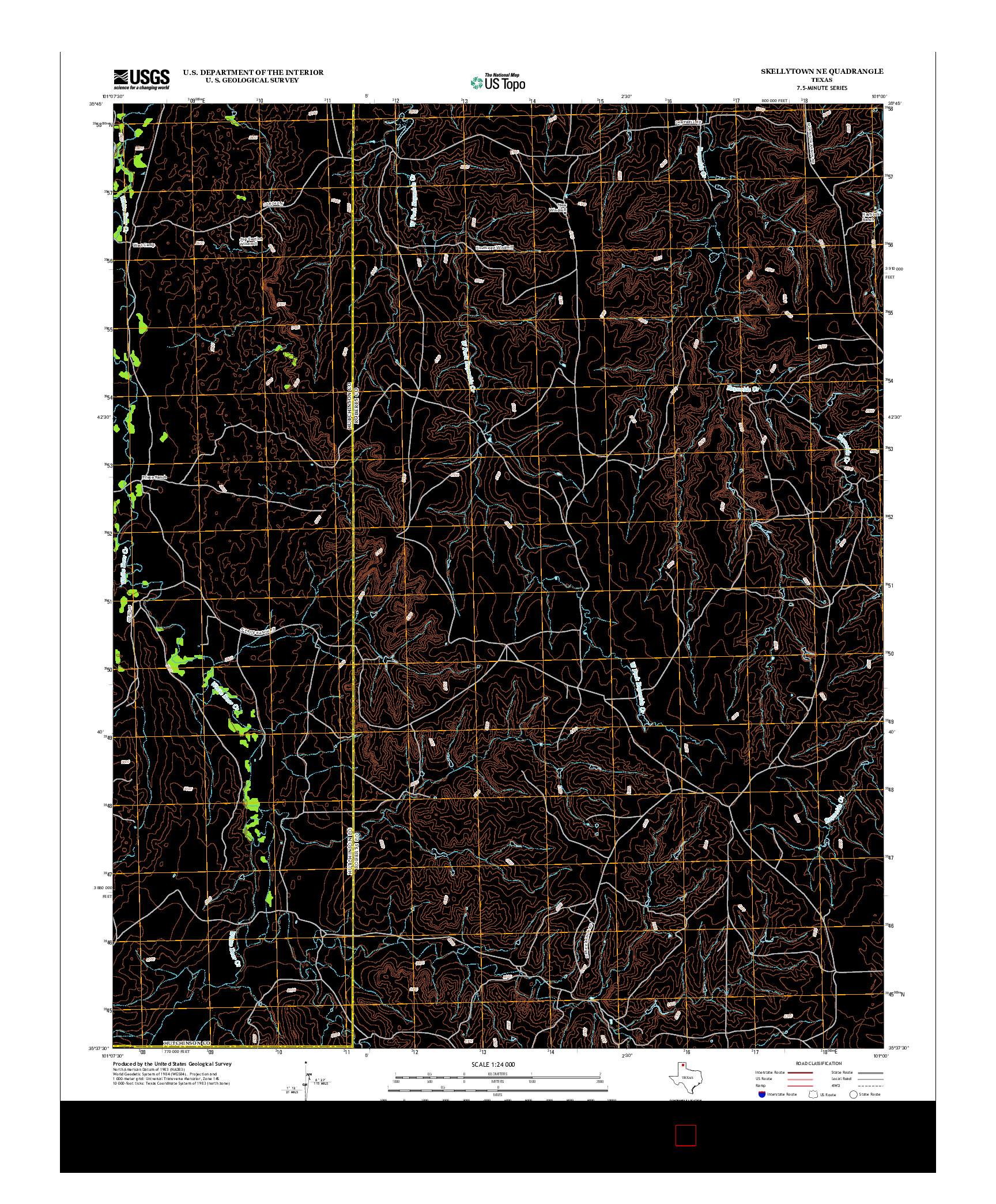 USGS US TOPO 7.5-MINUTE MAP FOR SKELLYTOWN NE, TX 2012