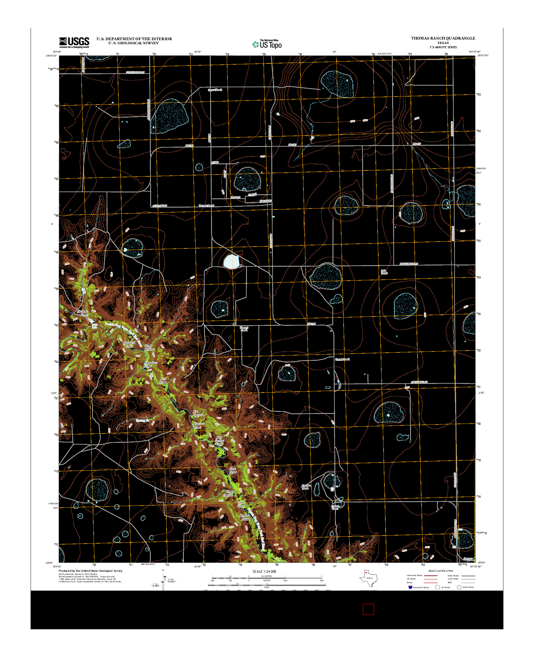 USGS US TOPO 7.5-MINUTE MAP FOR THOMAS RANCH, TX 2012