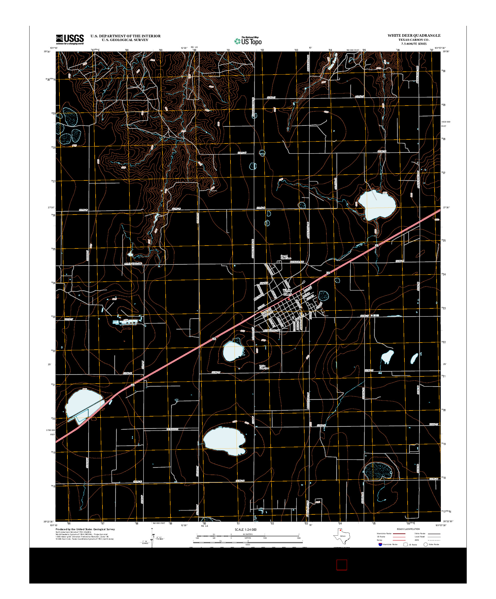 USGS US TOPO 7.5-MINUTE MAP FOR WHITE DEER, TX 2012