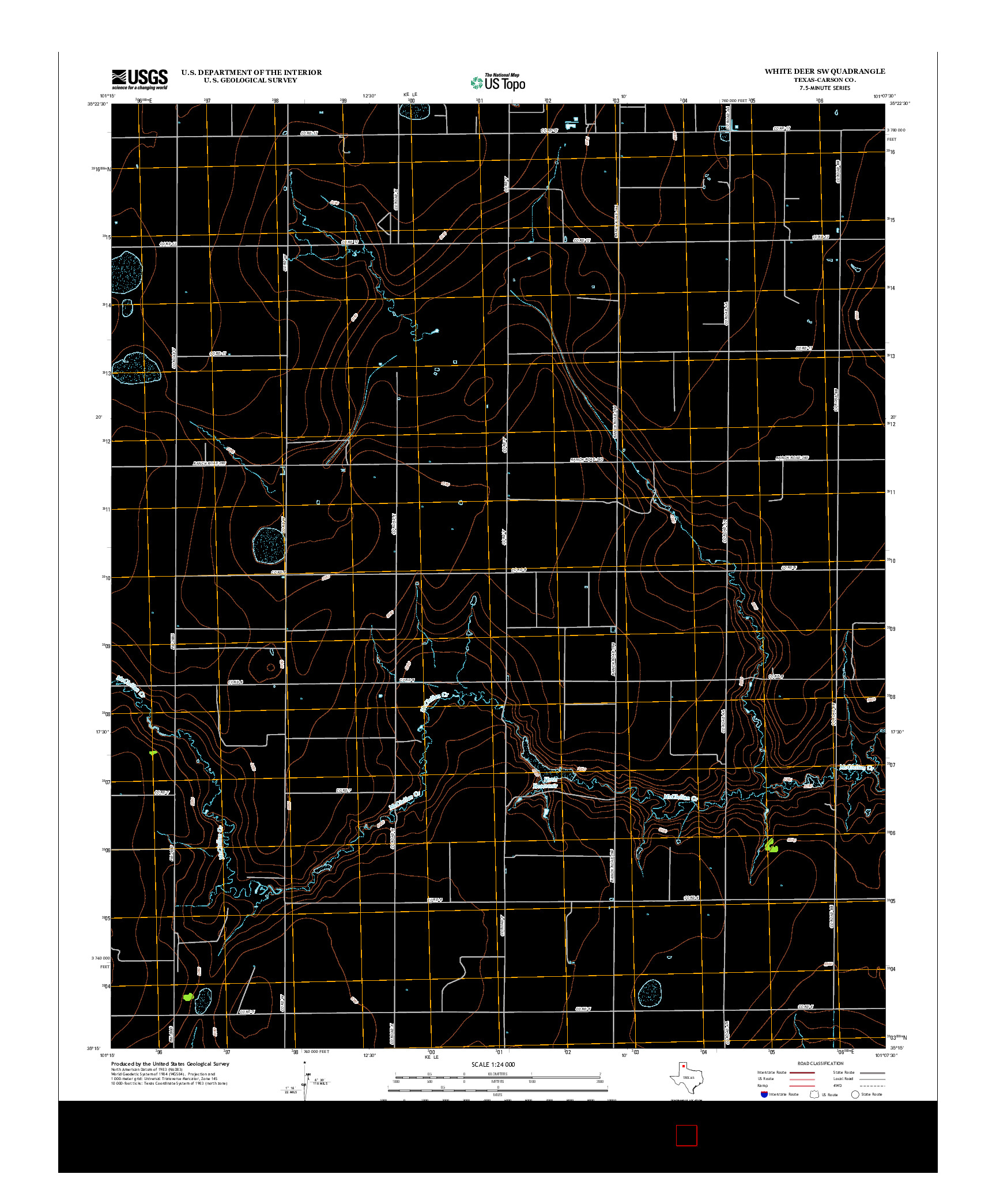 USGS US TOPO 7.5-MINUTE MAP FOR WHITE DEER SW, TX 2012