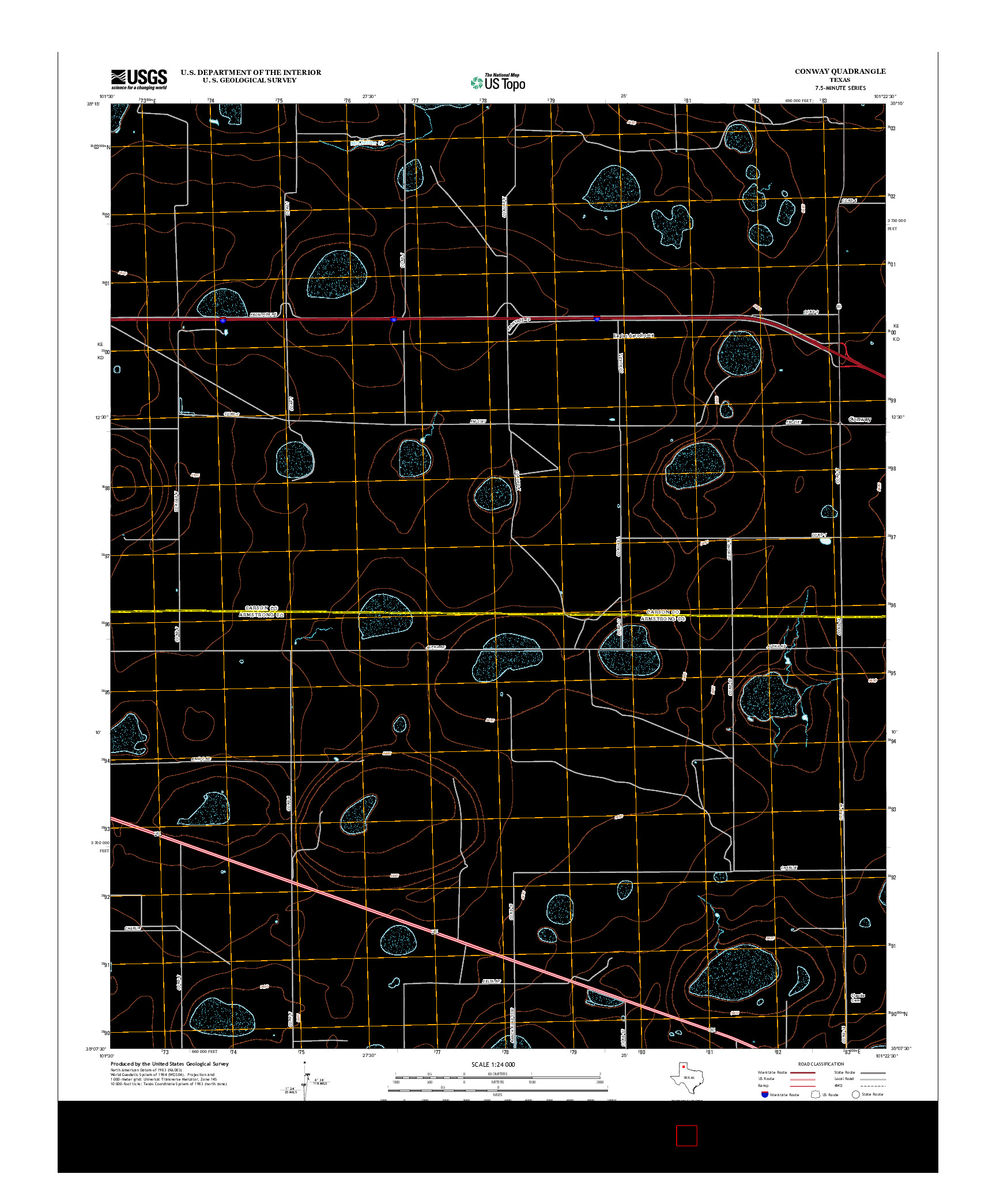 USGS US TOPO 7.5-MINUTE MAP FOR CONWAY, TX 2012