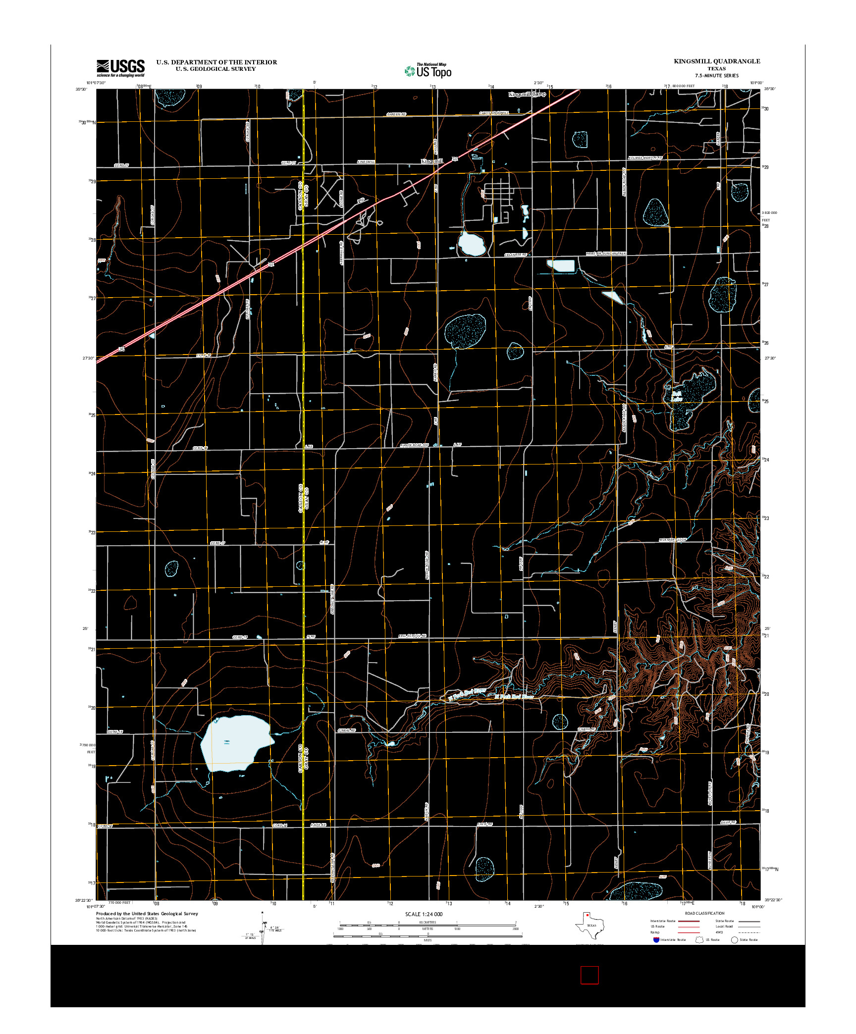 USGS US TOPO 7.5-MINUTE MAP FOR KINGSMILL, TX 2012