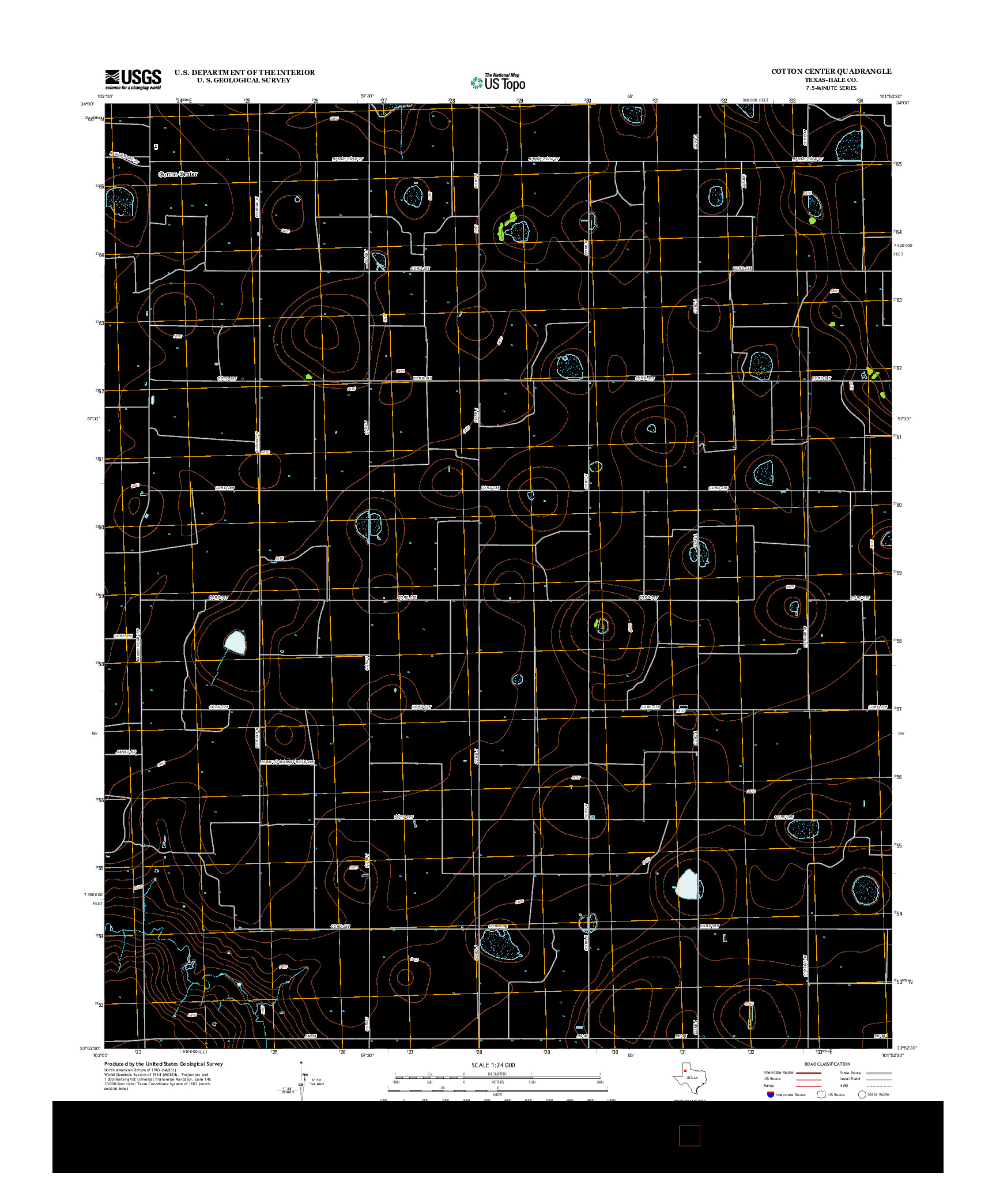 USGS US TOPO 7.5-MINUTE MAP FOR COTTON CENTER, TX 2012