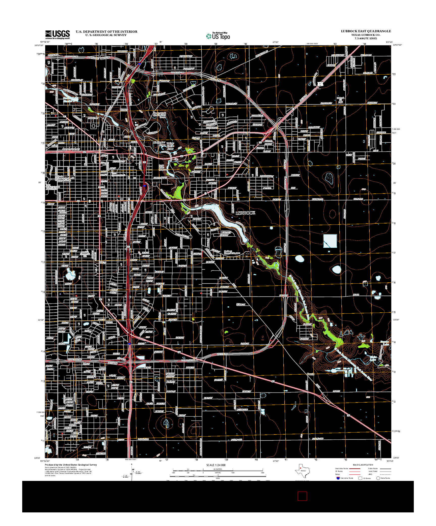 USGS US TOPO 7.5-MINUTE MAP FOR LUBBOCK EAST, TX 2012