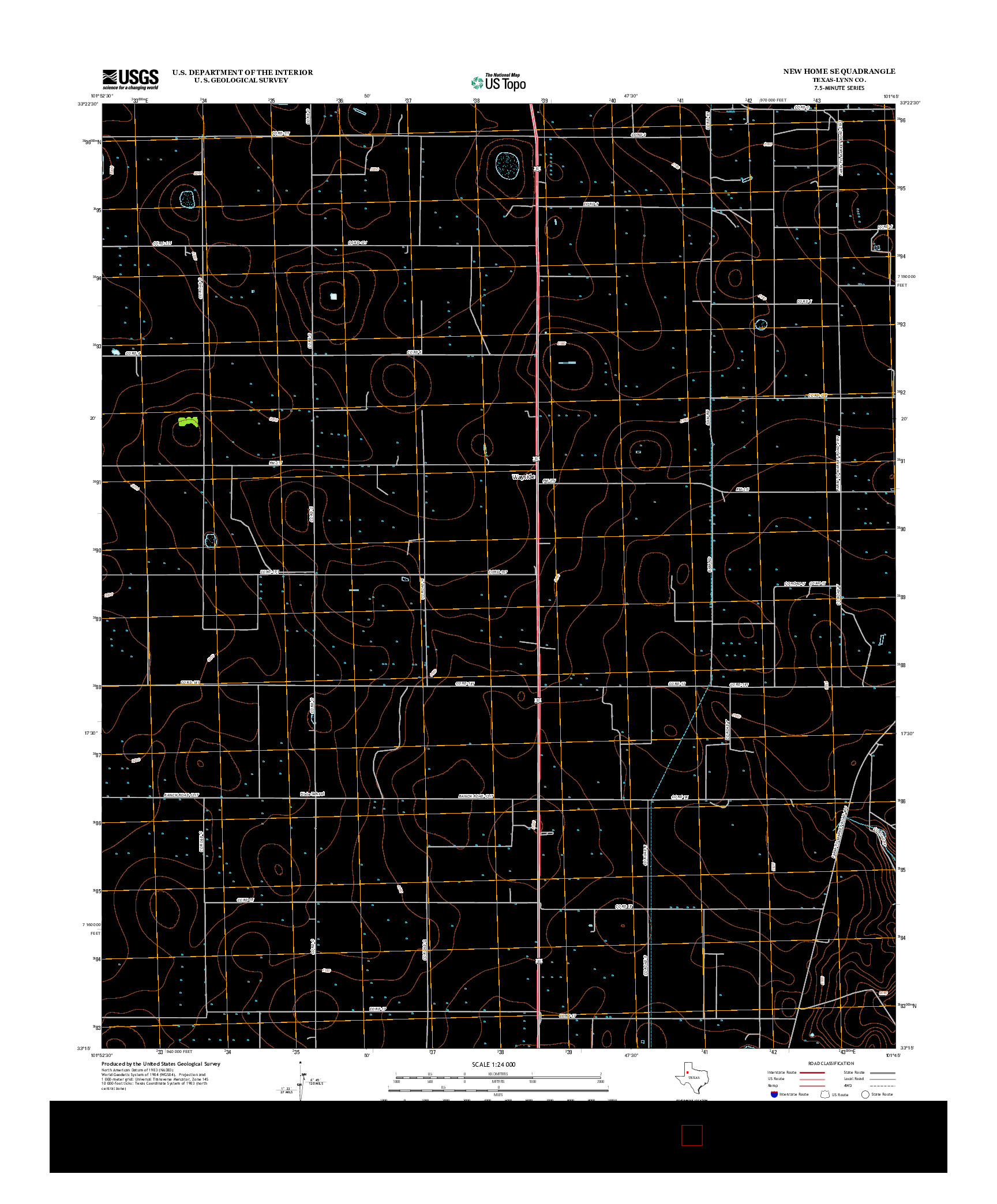 USGS US TOPO 7.5-MINUTE MAP FOR NEW HOME SE, TX 2012