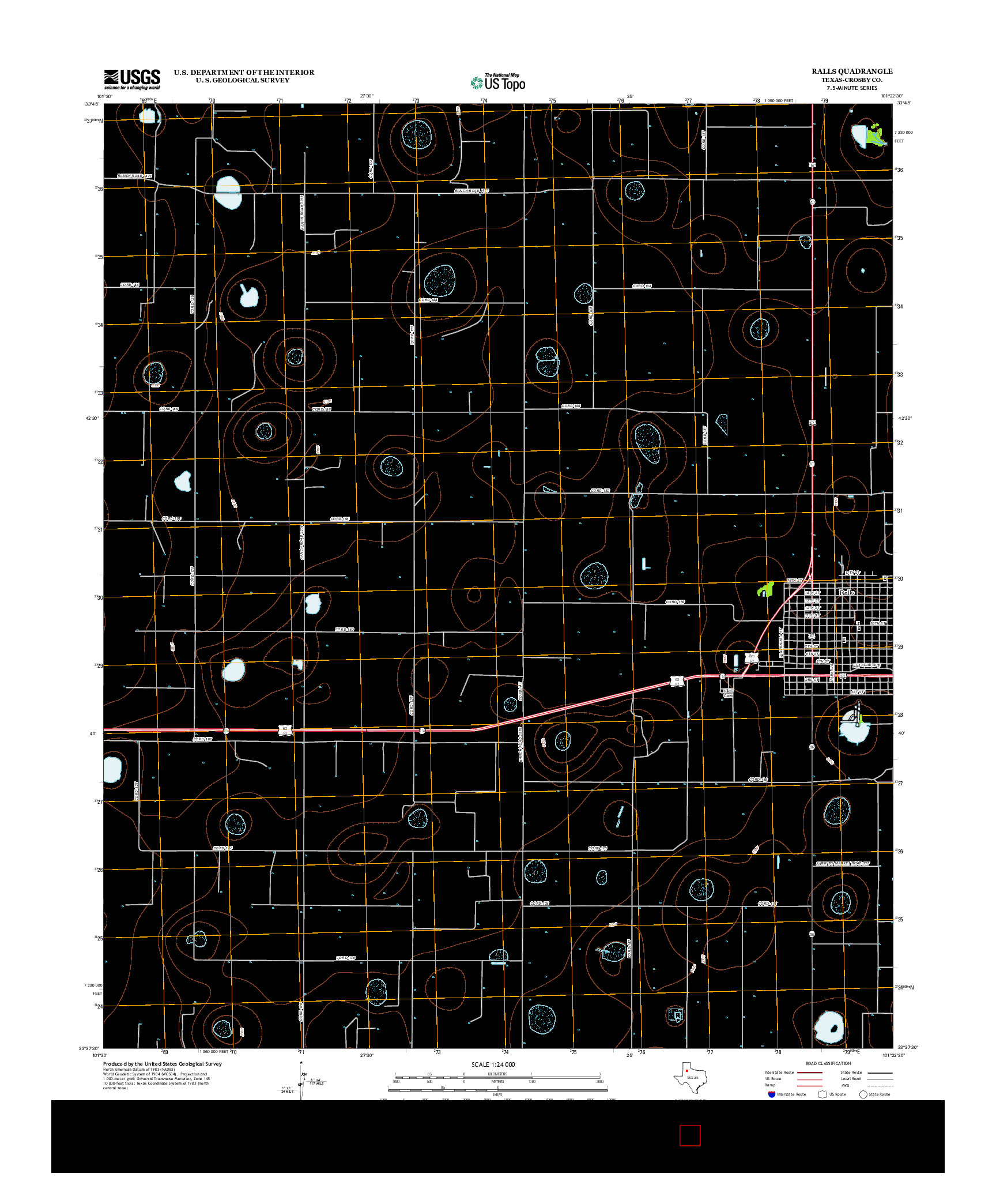 USGS US TOPO 7.5-MINUTE MAP FOR RALLS, TX 2012