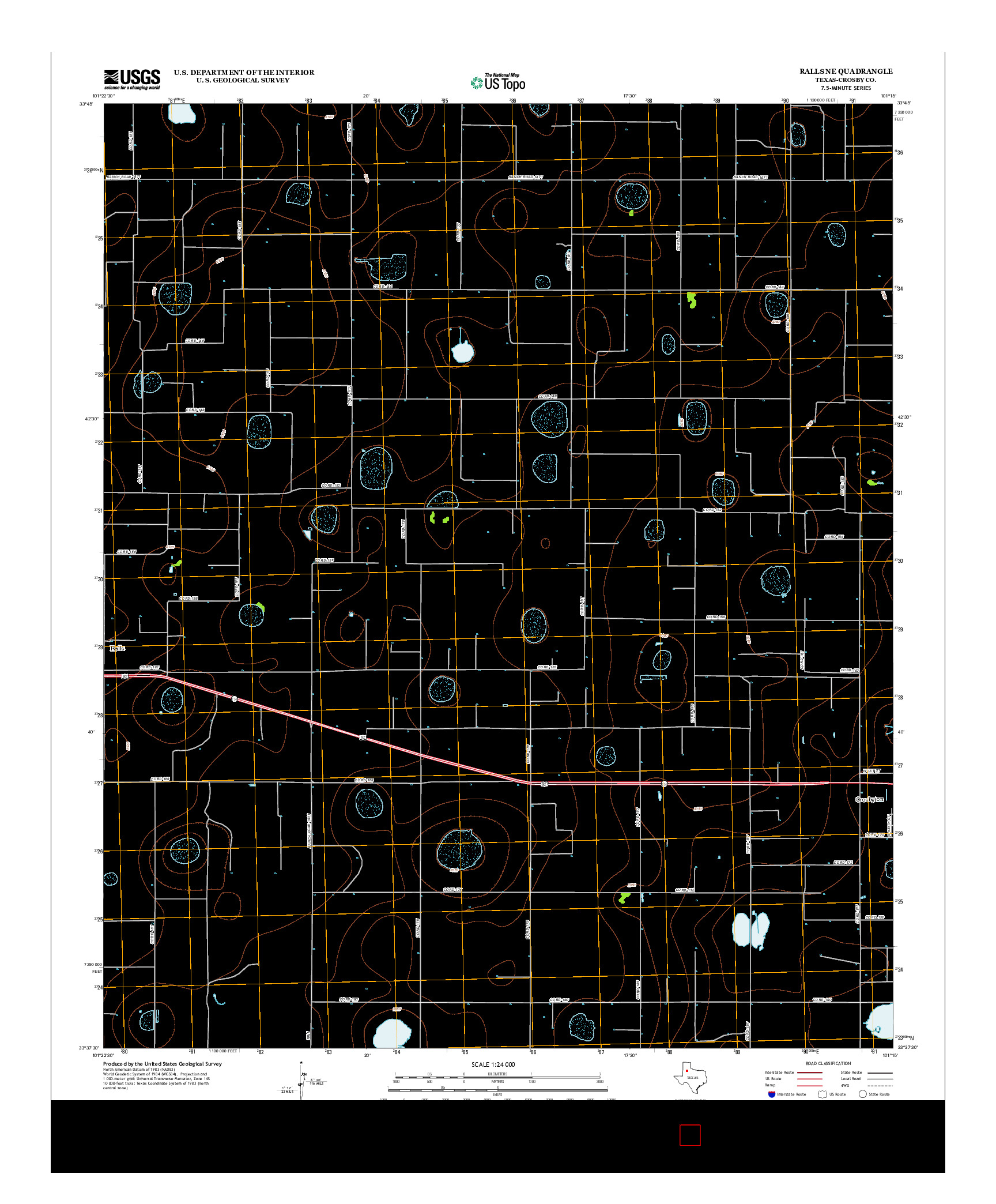 USGS US TOPO 7.5-MINUTE MAP FOR RALLS NE, TX 2012