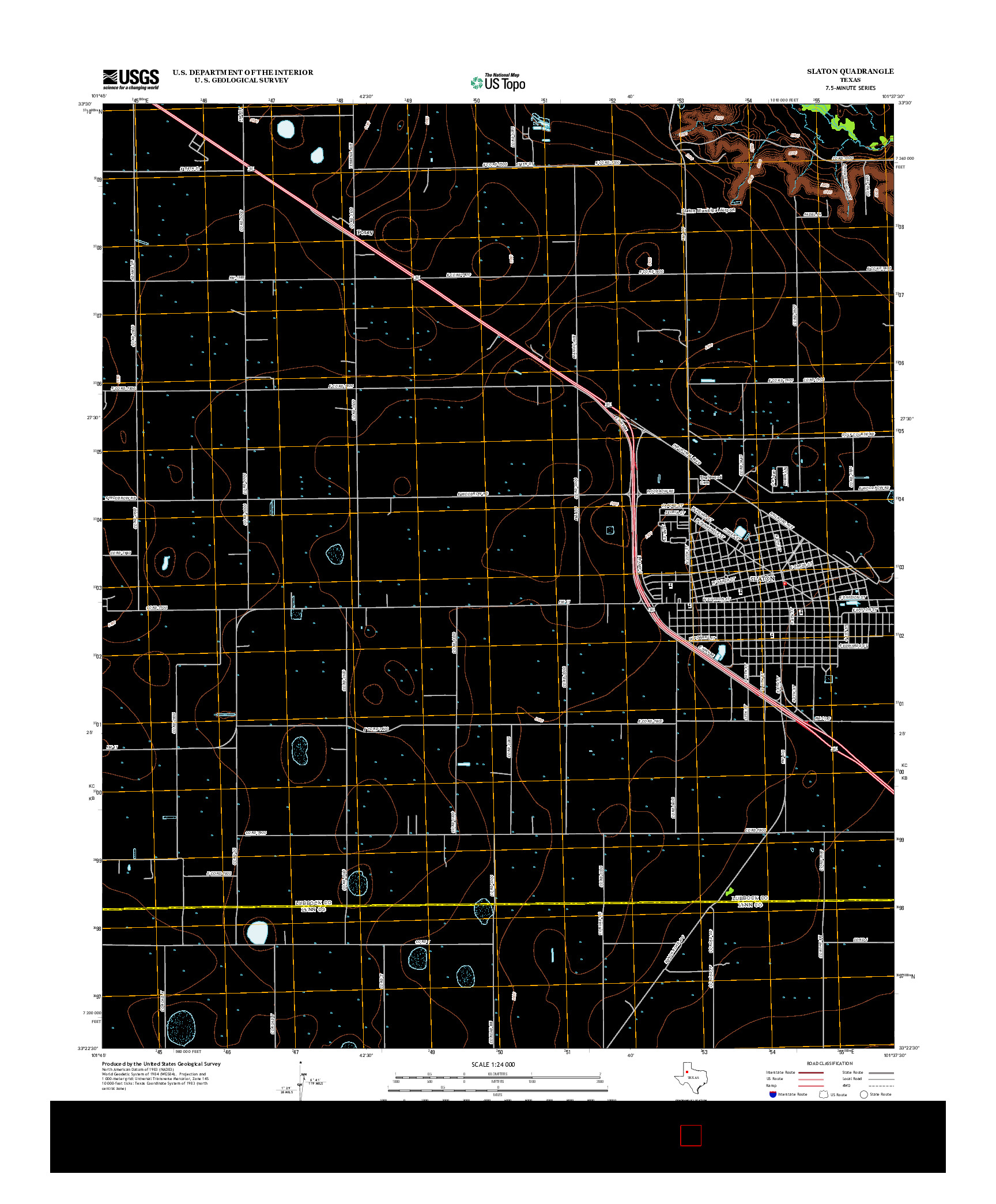 USGS US TOPO 7.5-MINUTE MAP FOR SLATON, TX 2012