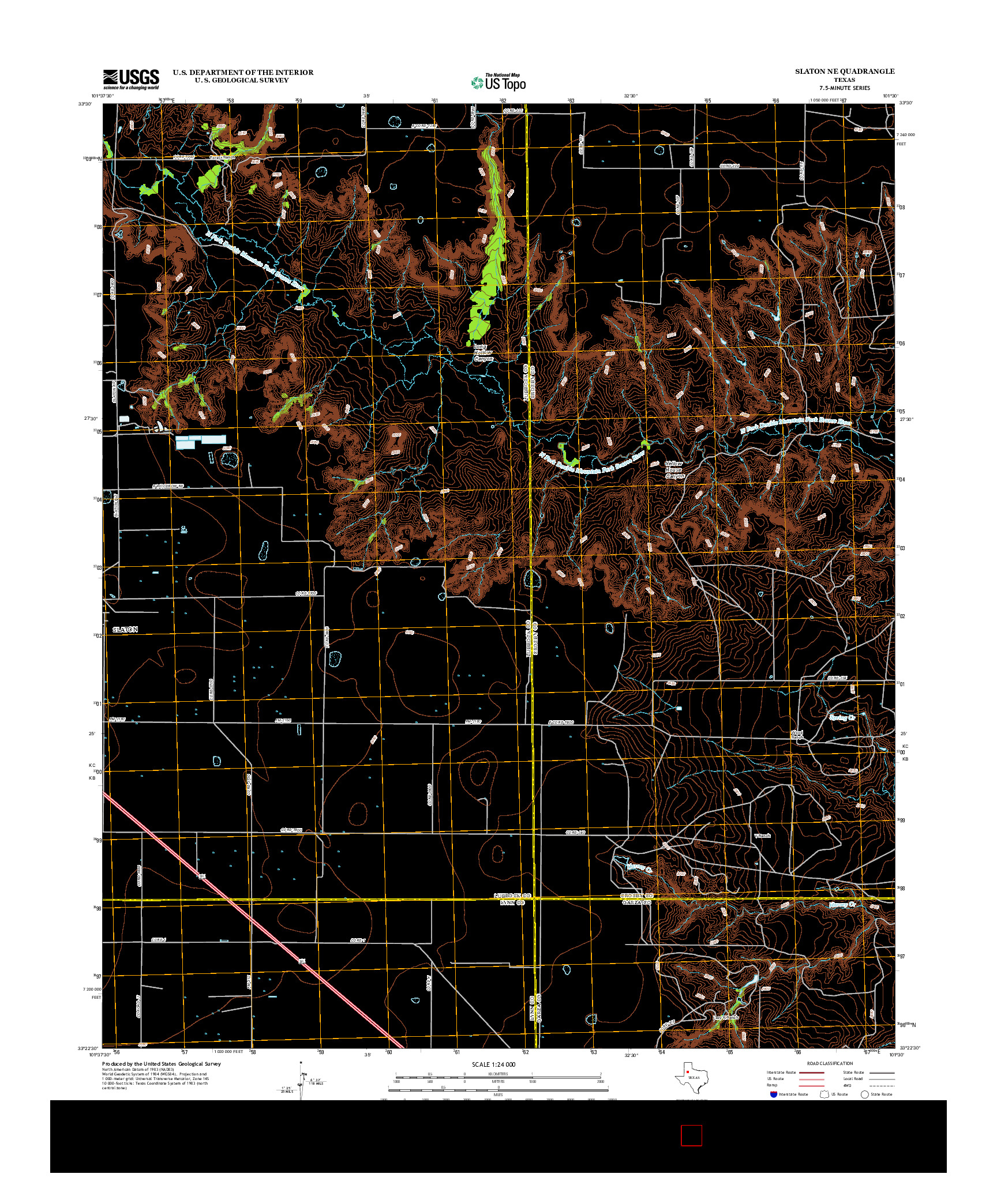USGS US TOPO 7.5-MINUTE MAP FOR SLATON NE, TX 2012