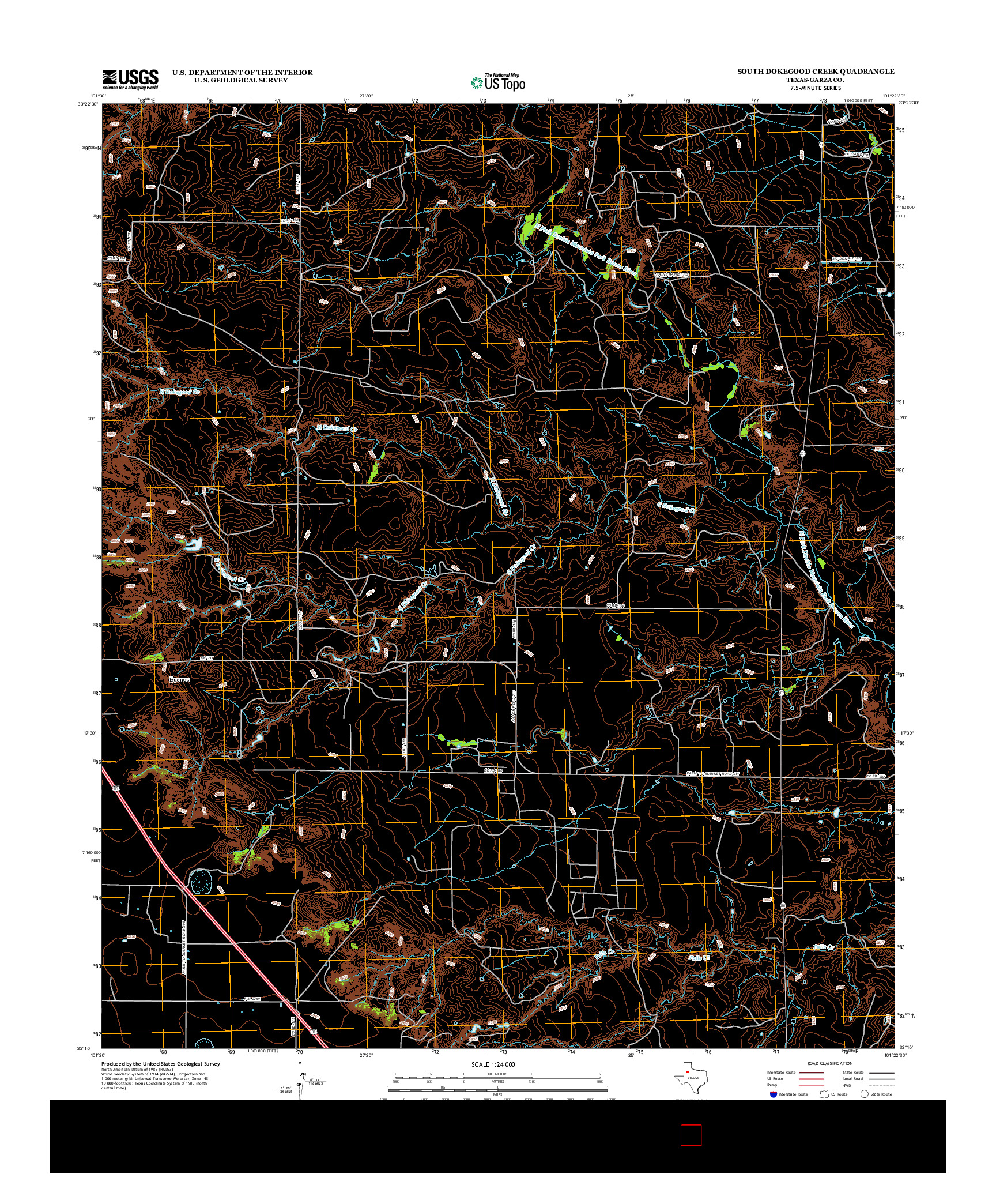 USGS US TOPO 7.5-MINUTE MAP FOR SOUTH DOKEGOOD CREEK, TX 2012