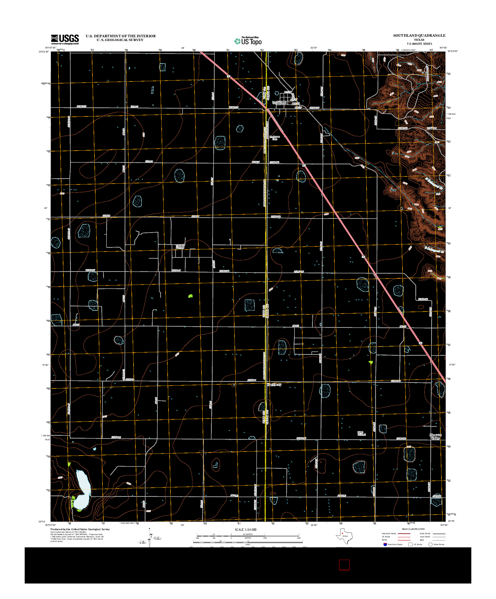 USGS US TOPO 7.5-MINUTE MAP FOR SOUTHLAND, TX 2012