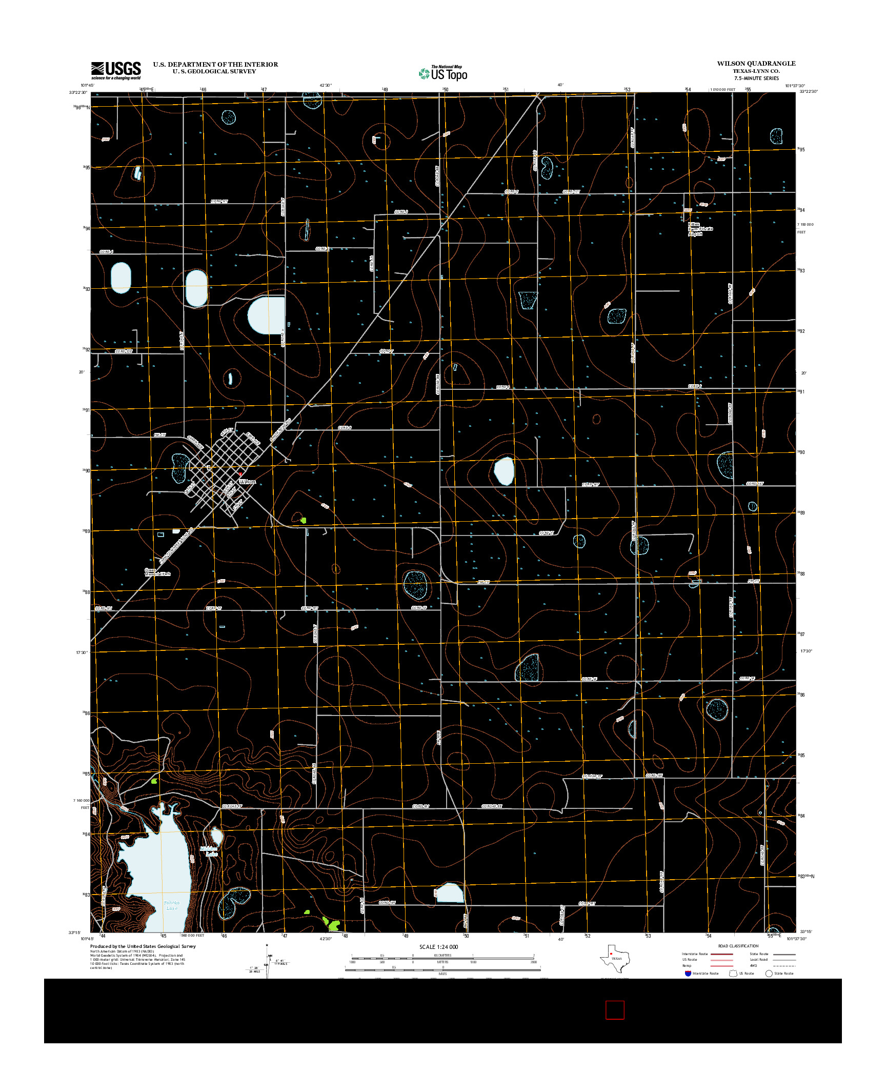 USGS US TOPO 7.5-MINUTE MAP FOR WILSON, TX 2012