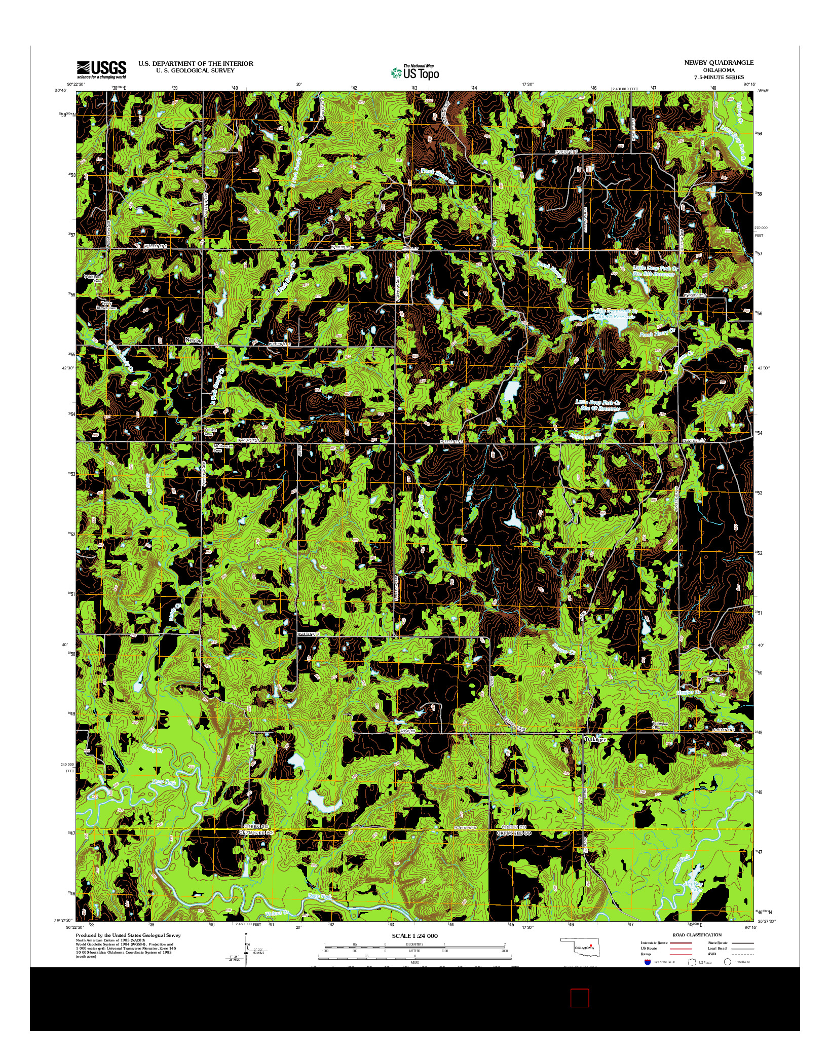 USGS US TOPO 7.5-MINUTE MAP FOR NEWBY, OK 2012