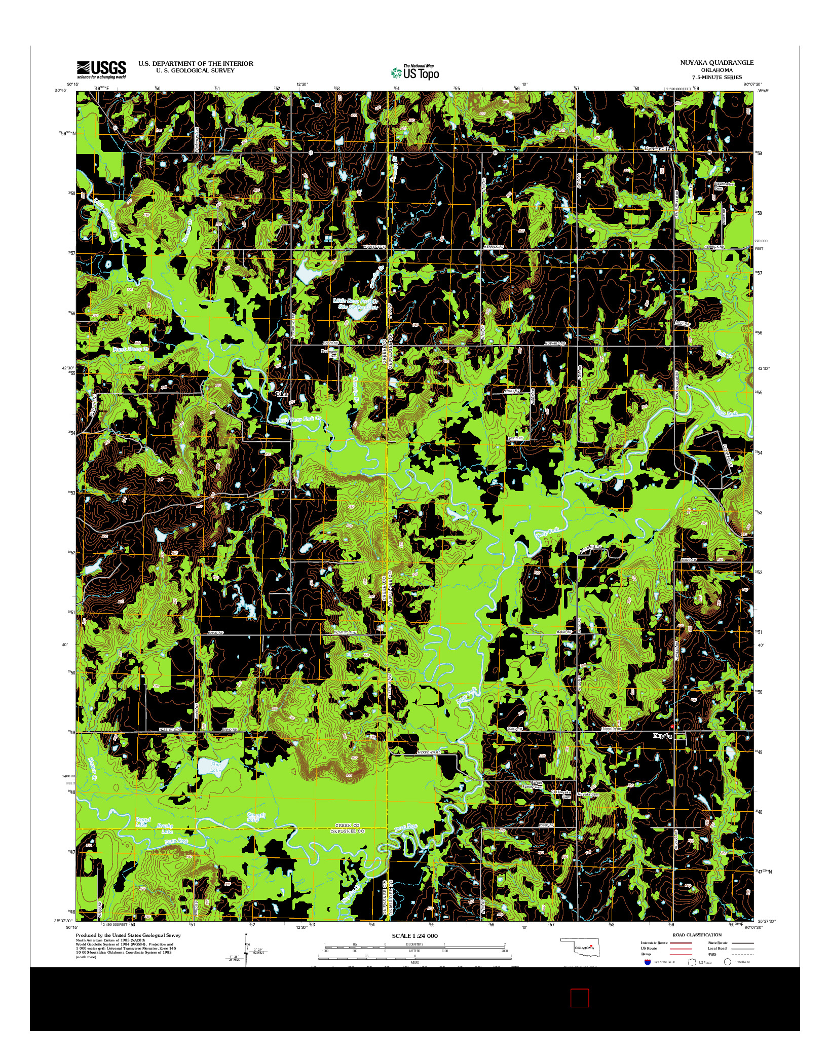 USGS US TOPO 7.5-MINUTE MAP FOR NUYAKA, OK 2012