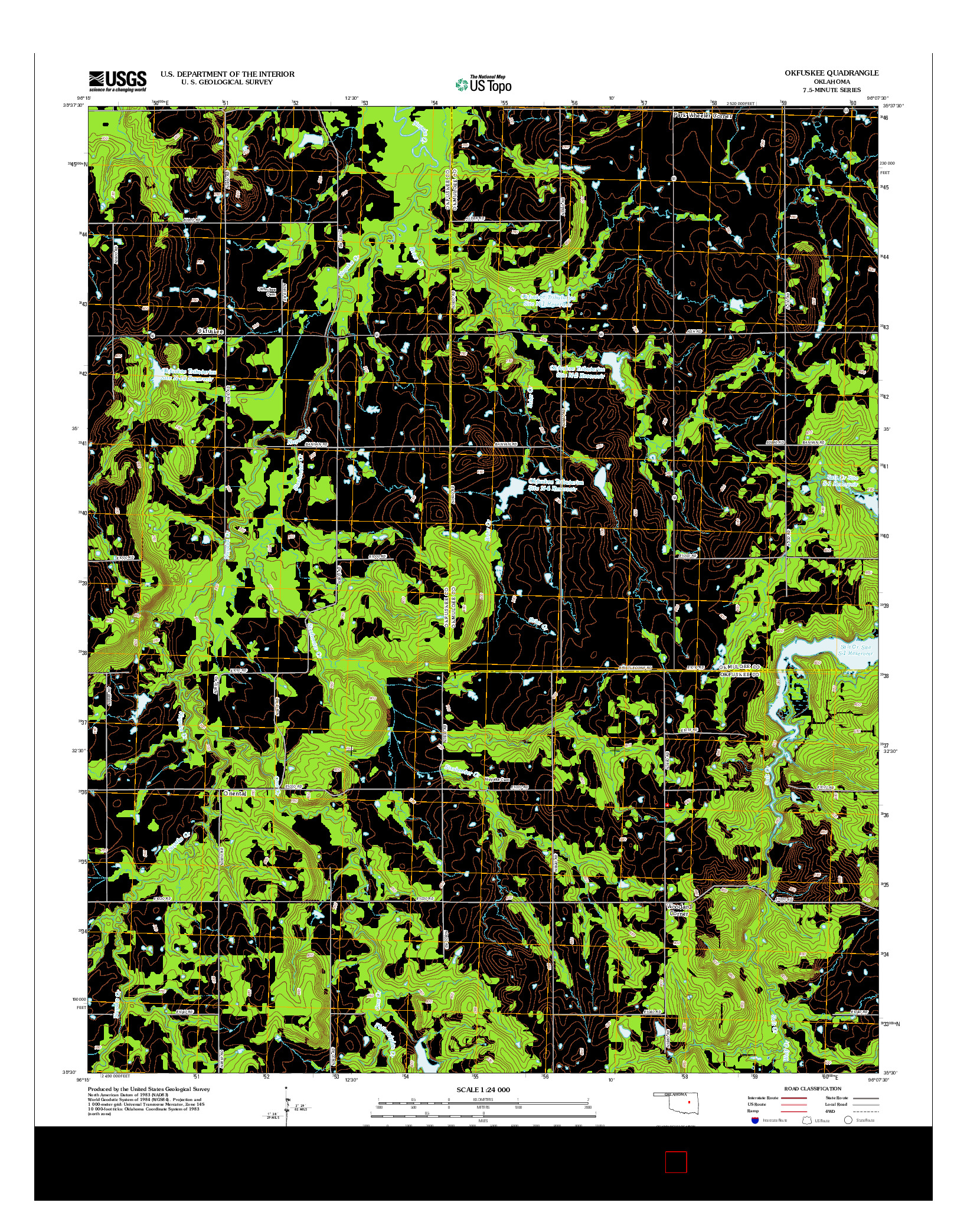 USGS US TOPO 7.5-MINUTE MAP FOR OKFUSKEE, OK 2012