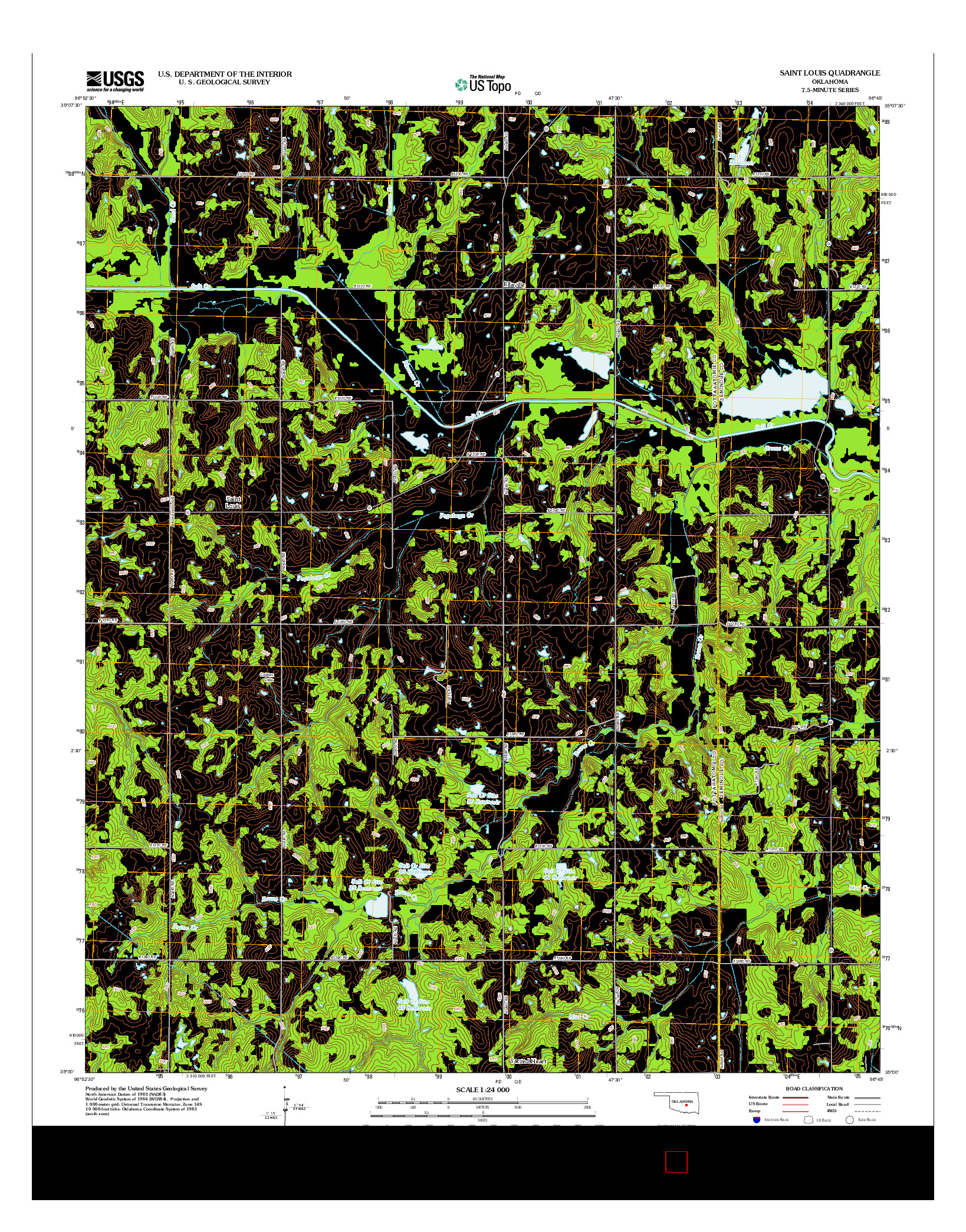 USGS US TOPO 7.5-MINUTE MAP FOR SAINT LOUIS, OK 2012