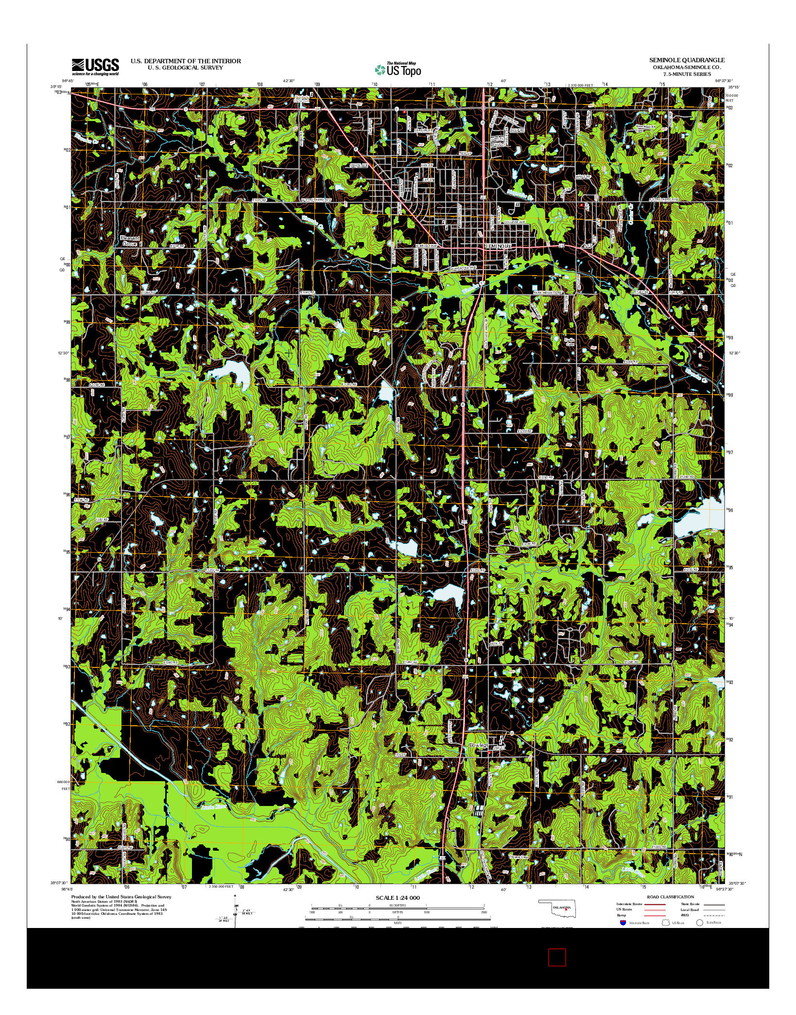 USGS US TOPO 7.5-MINUTE MAP FOR SEMINOLE, OK 2012