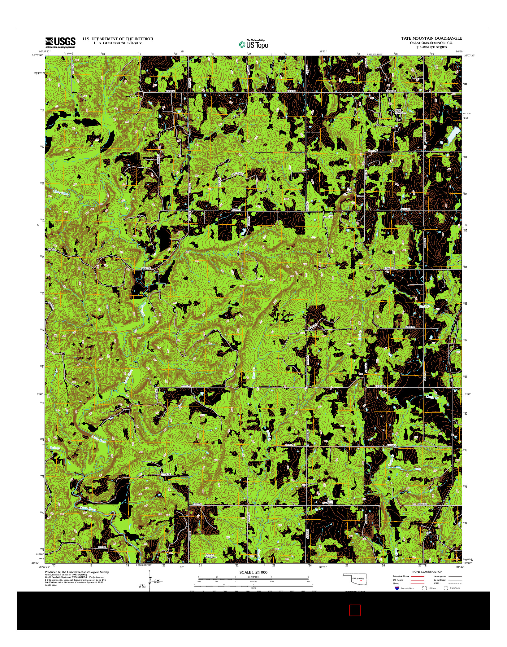 USGS US TOPO 7.5-MINUTE MAP FOR TATE MOUNTAIN, OK 2012