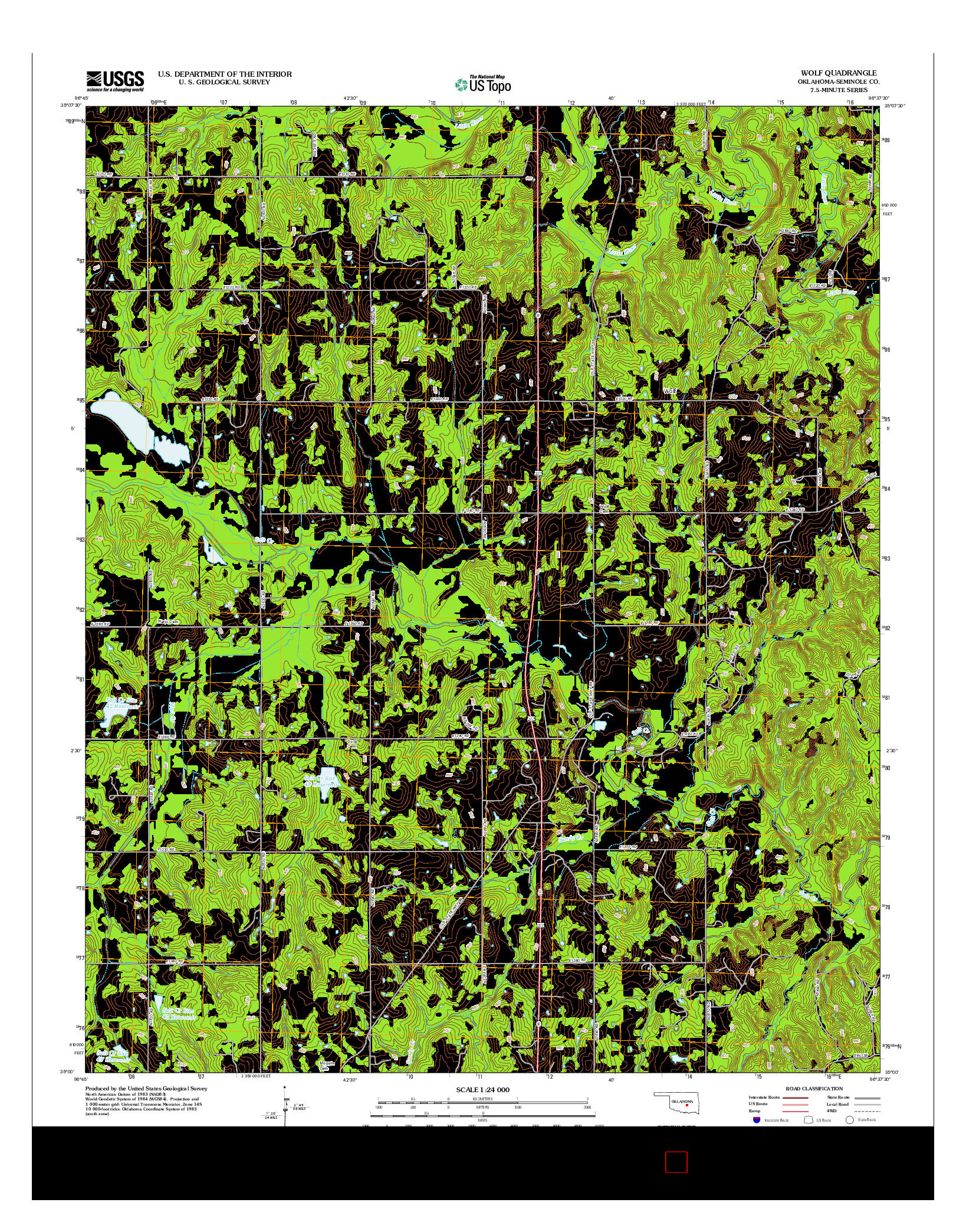 USGS US TOPO 7.5-MINUTE MAP FOR WOLF, OK 2012