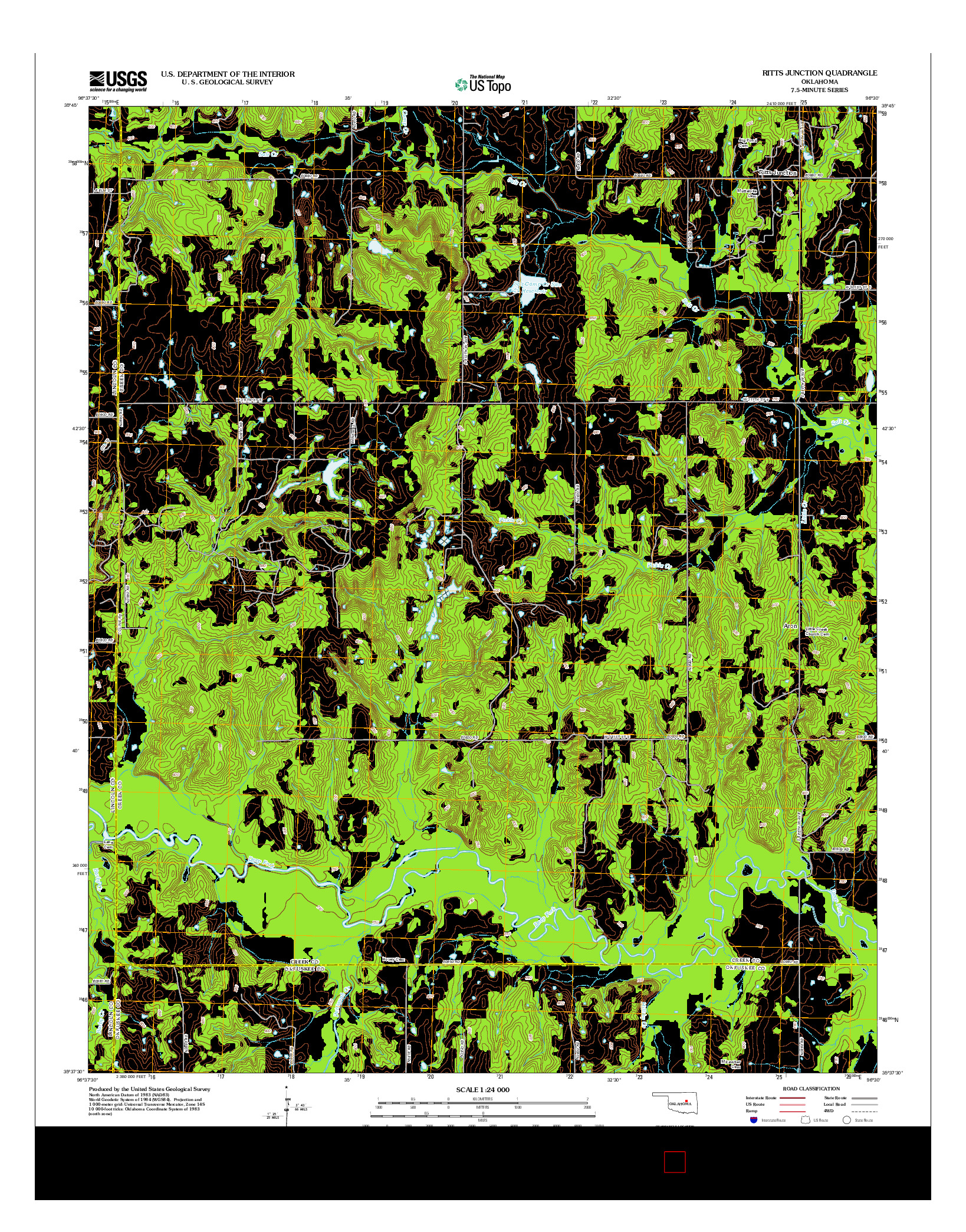 USGS US TOPO 7.5-MINUTE MAP FOR RITTS JUNCTION, OK 2012