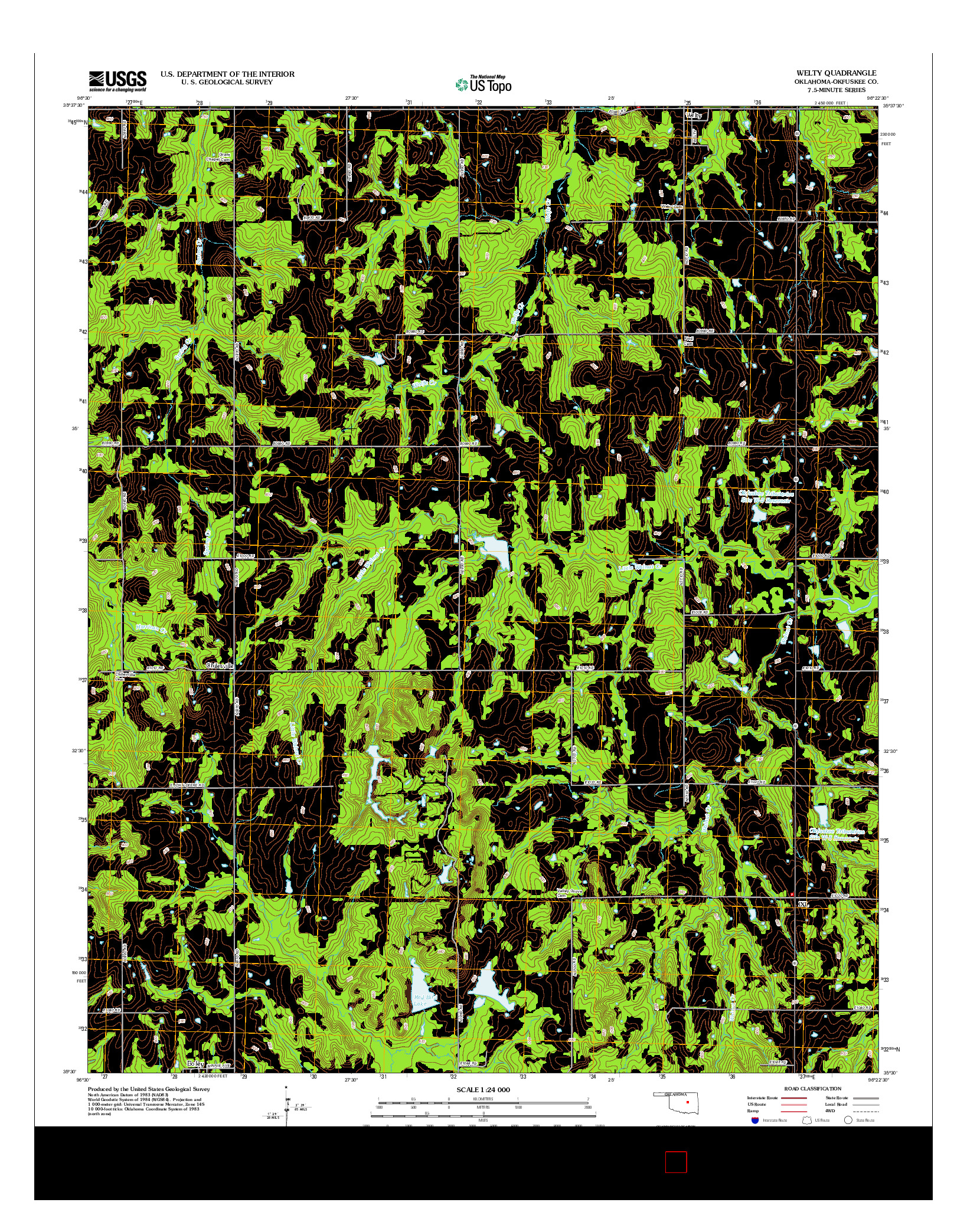 USGS US TOPO 7.5-MINUTE MAP FOR WELTY, OK 2012