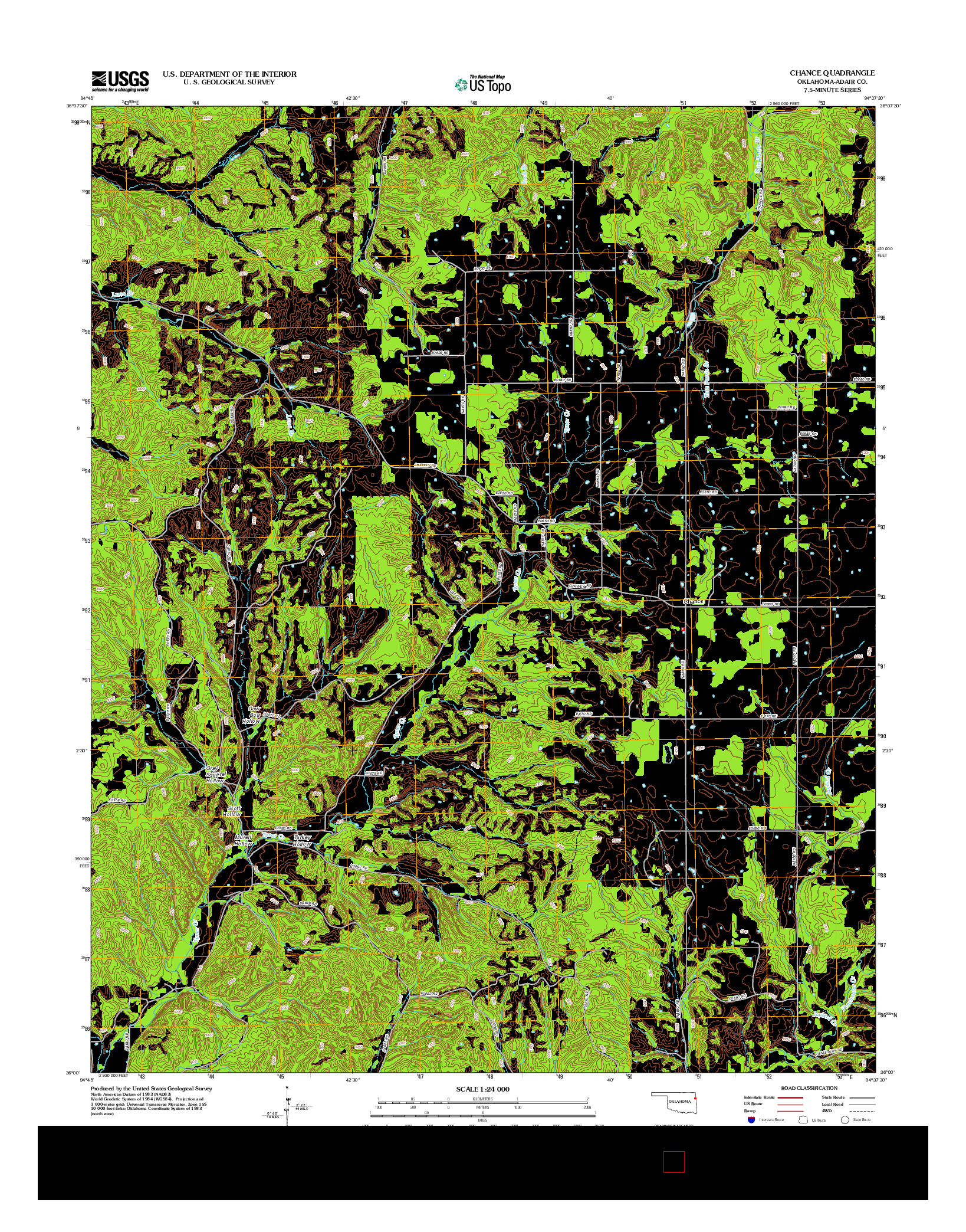 USGS US TOPO 7.5-MINUTE MAP FOR CHANCE, OK 2012