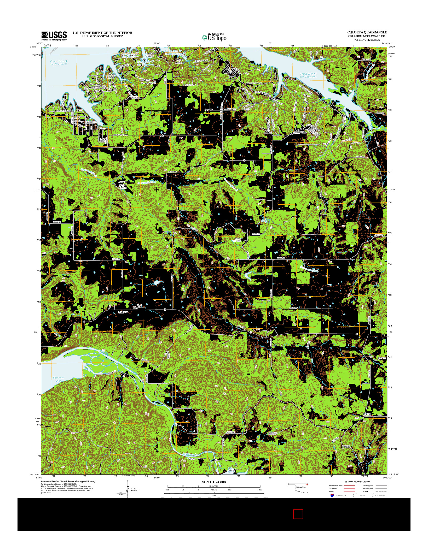 USGS US TOPO 7.5-MINUTE MAP FOR CHLOETA, OK 2012