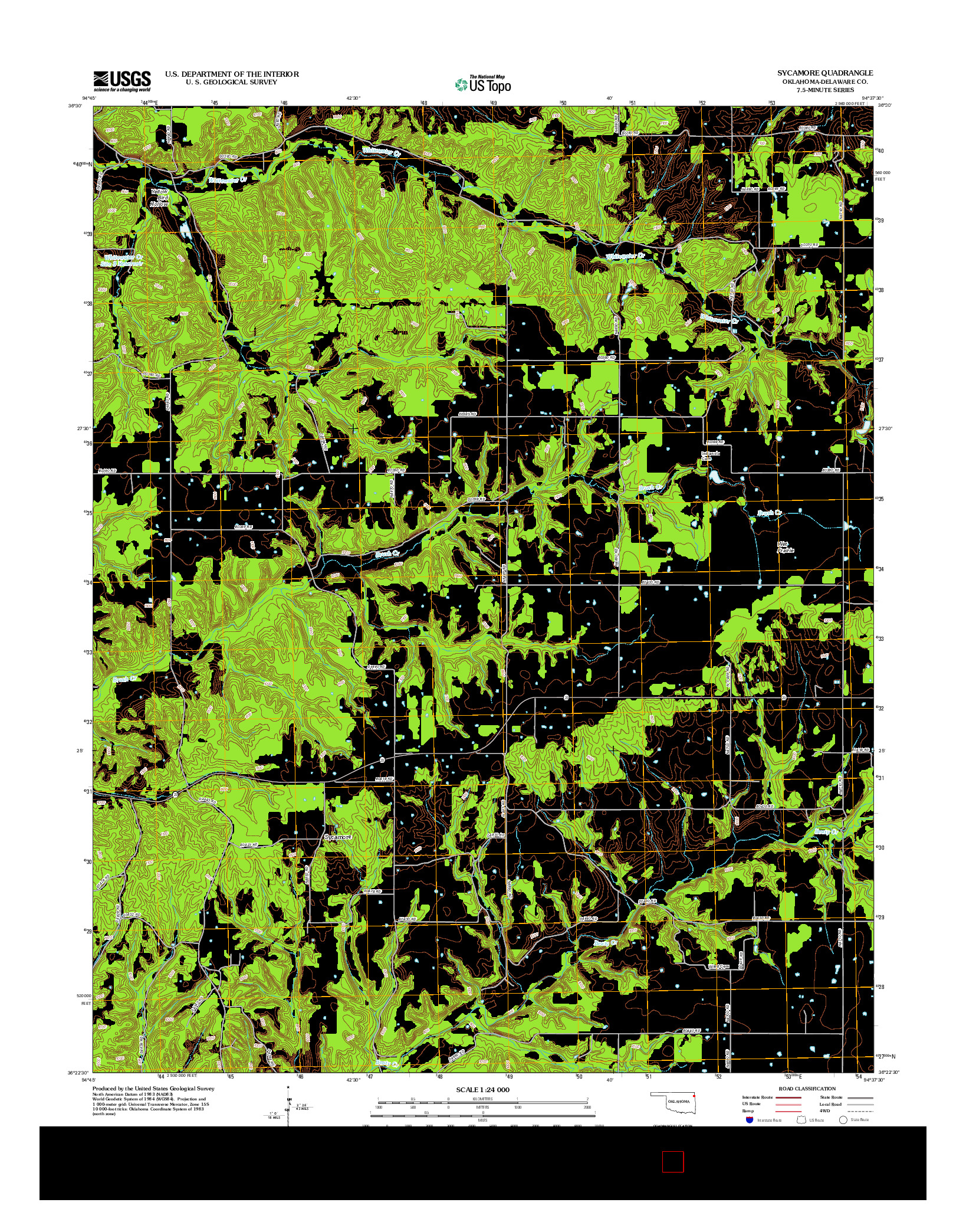 USGS US TOPO 7.5-MINUTE MAP FOR SYCAMORE, OK 2012