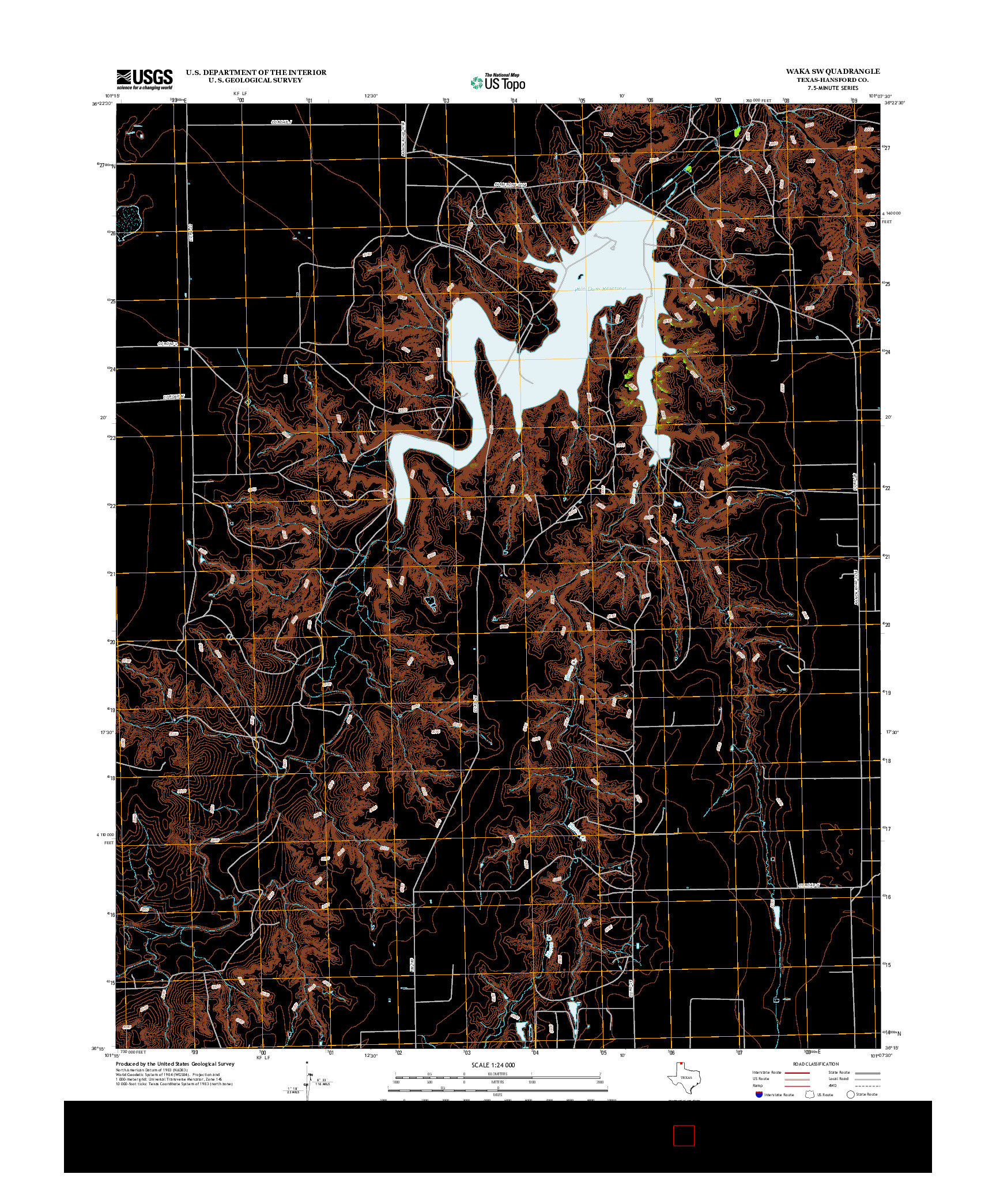 USGS US TOPO 7.5-MINUTE MAP FOR WAKA SW, TX 2012
