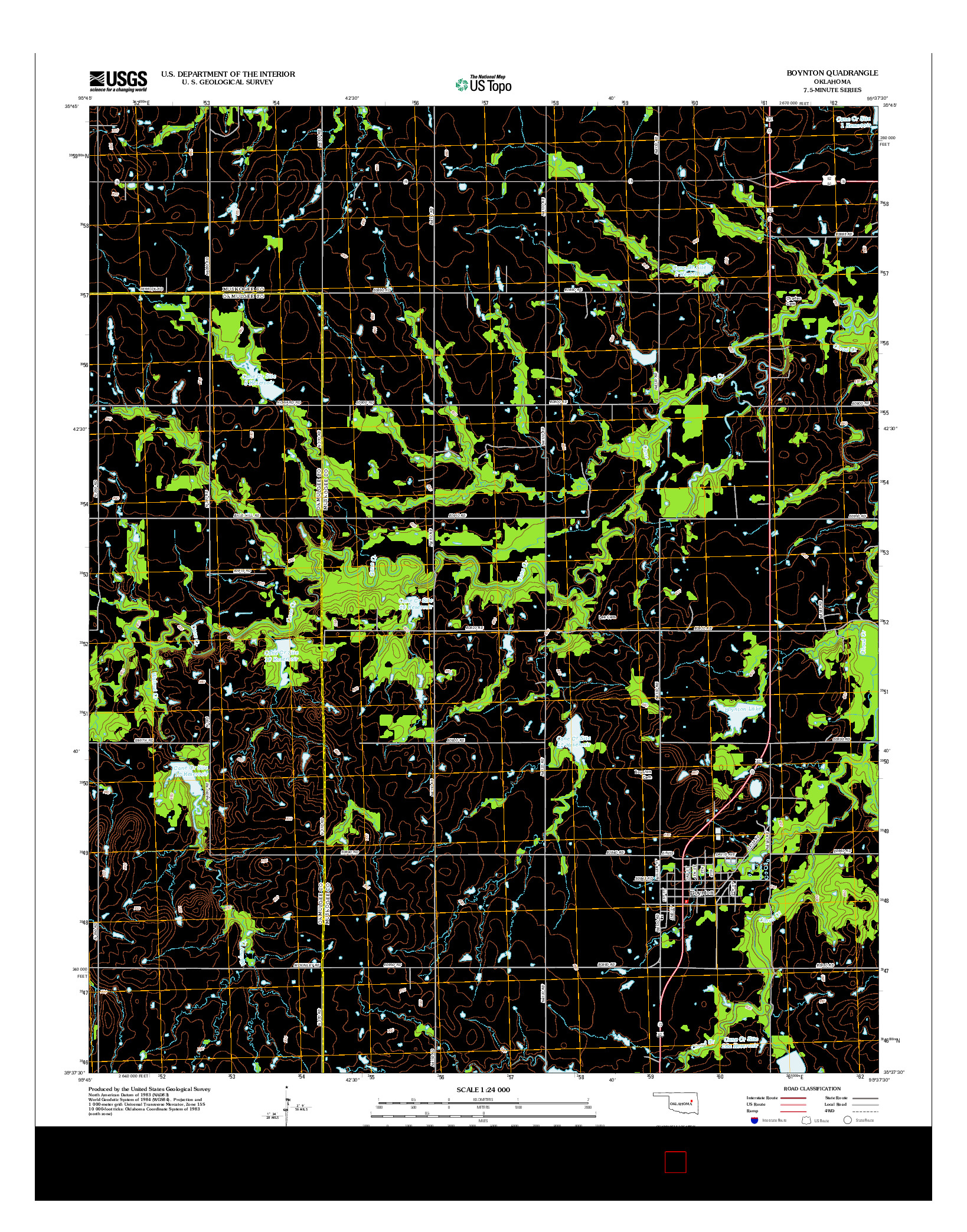 USGS US TOPO 7.5-MINUTE MAP FOR BOYNTON, OK 2012